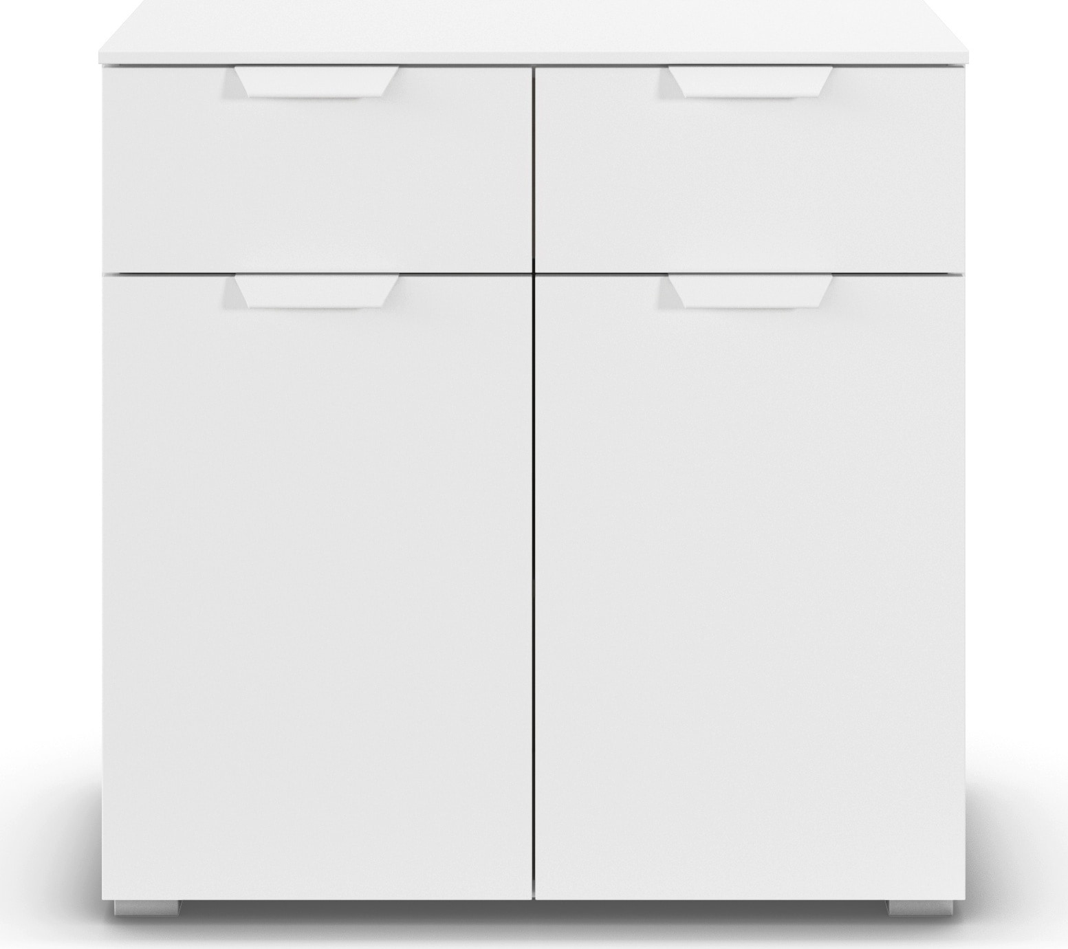 rauch Kombikommode »Sideboard Schubladenkommode COSTA mit farblich passenden Metallgriffen« in 2 Griff-Farben, Breite 80 cm,  mit 2 Schubladen und 1 verstellbaren Einlegeboden MADE IN GERMANY