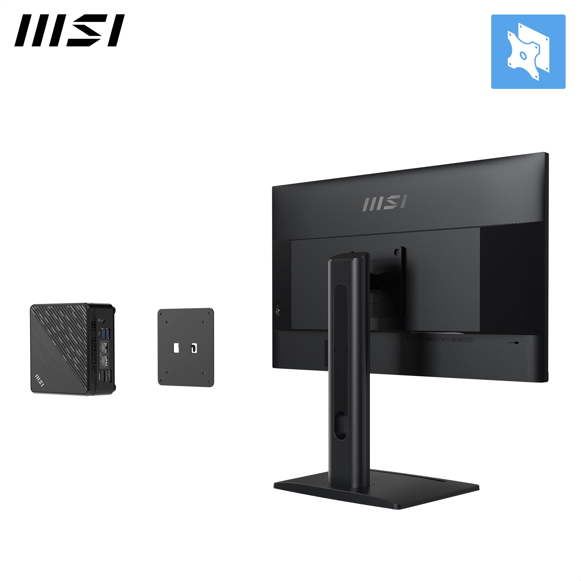MSI LED-Monitor »PRO MP275QPG«, 69 cm/27 Zoll, 2560 x 1440 px, WQHD, 1 ms Reaktionszeit, 100 Hz, dreh-, neig-,schwenk-, höhenverstellbar, Speaker