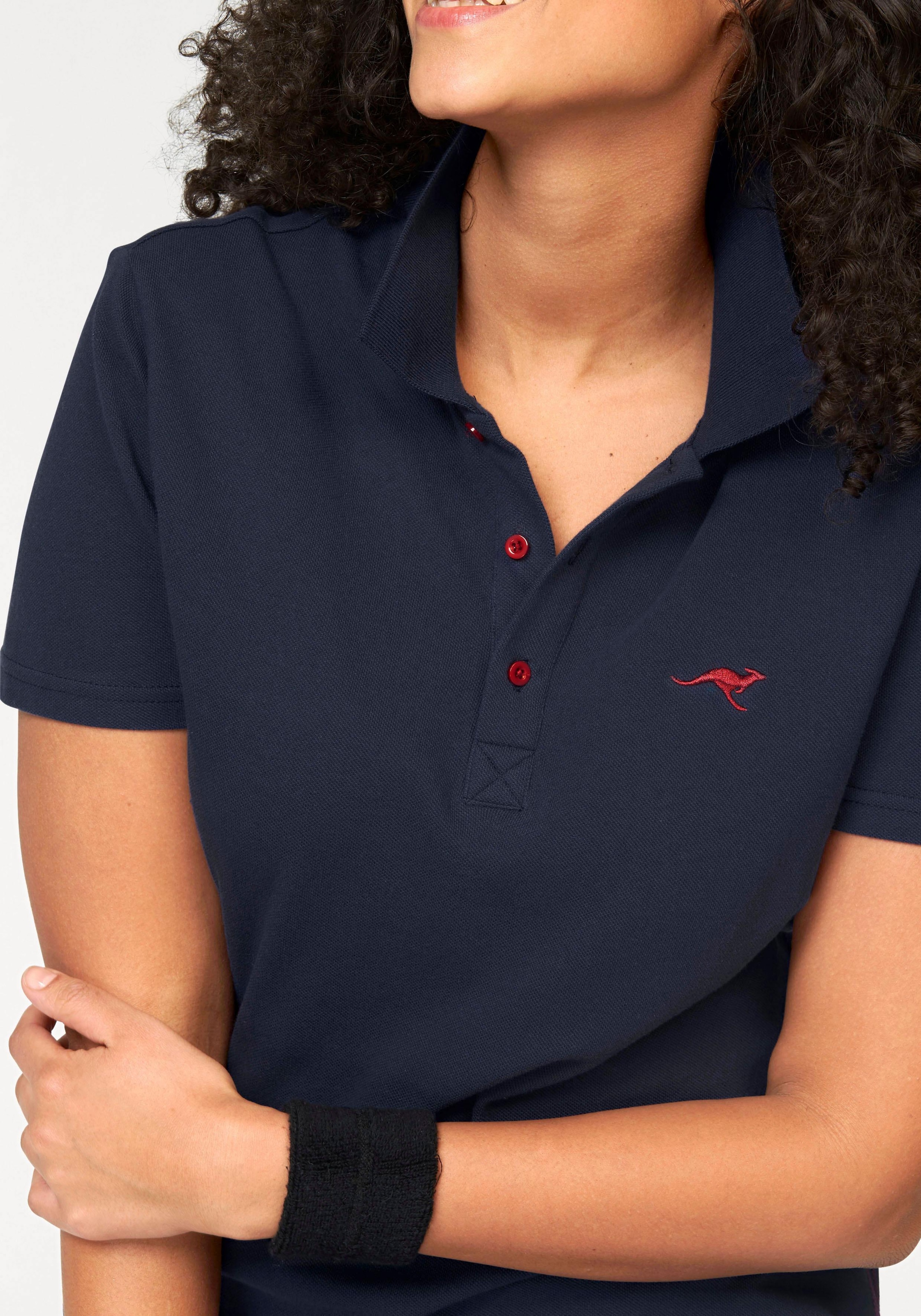 KangaROOS Poloshirt Kurzarm,  unifarben,  Polokragen,  aus Baumwolle, große Größen