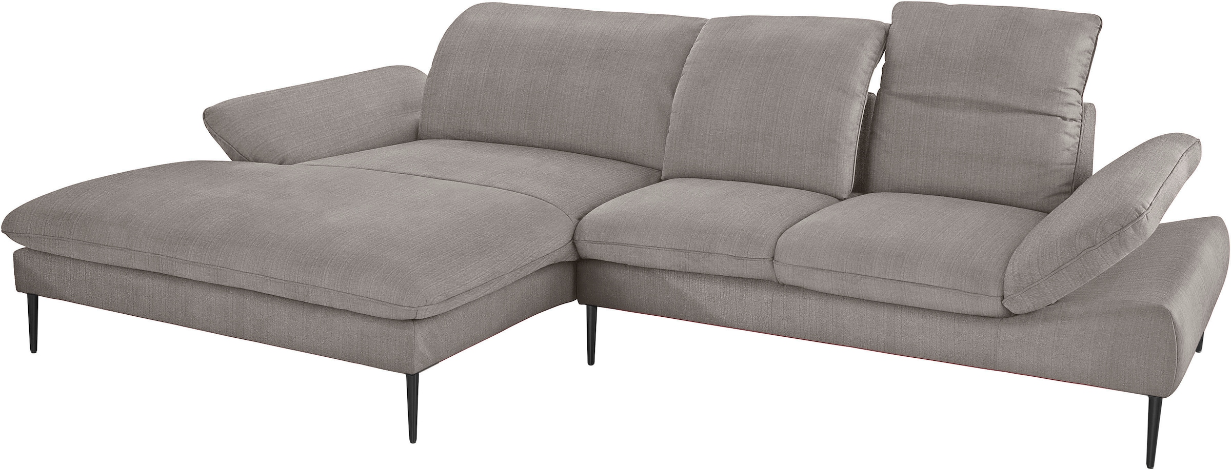 W.SCHILLIG Ecksofa »enjoy&MORE, Designsofa, elegant und bequem, L-Form«, Sitztiefenverstellung, Füße schwarz pulverbeschichtet, Breite 310 cm