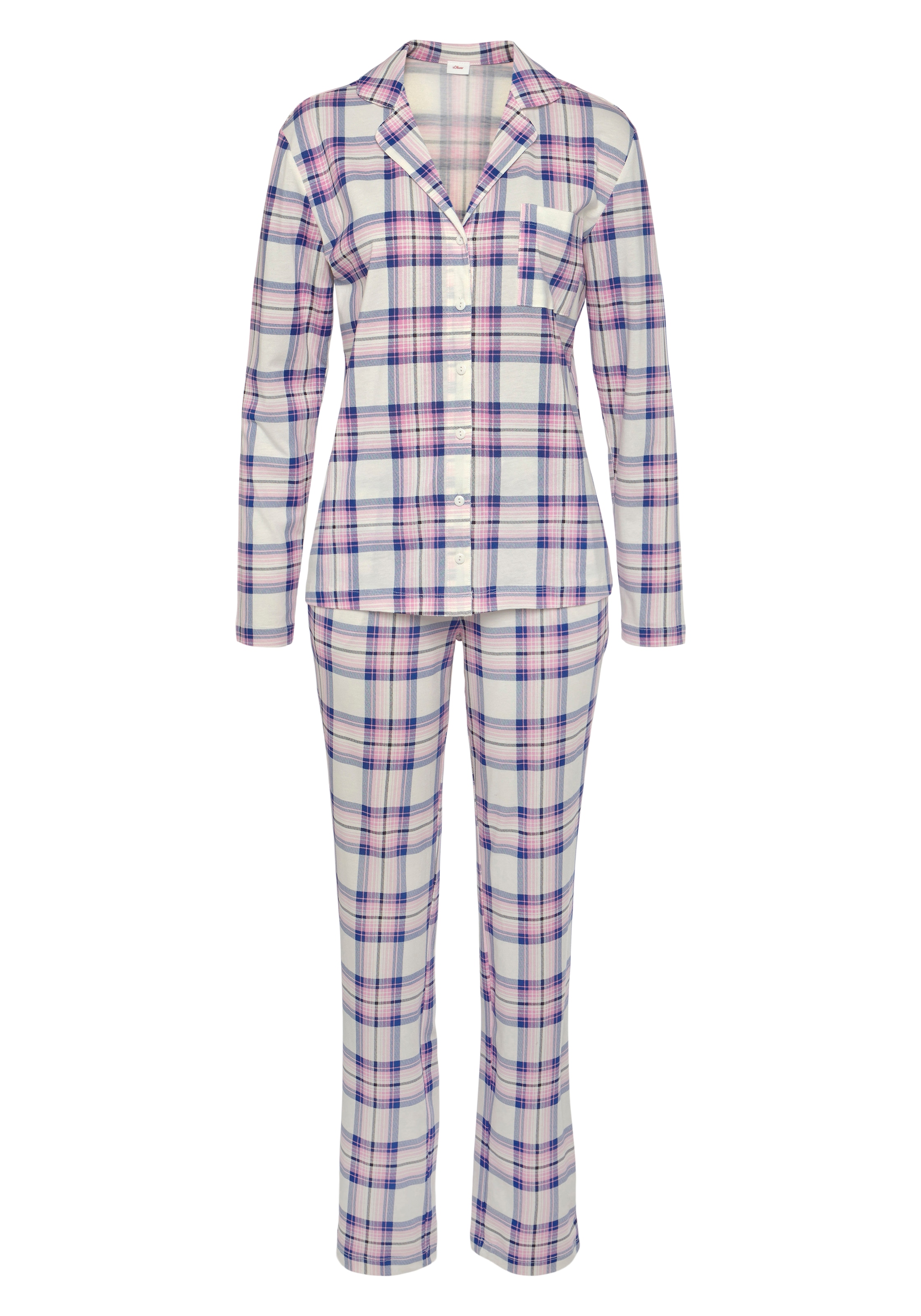 s.Oliver Pyjama, (2 tlg.), im klassischen Stil online kaufen