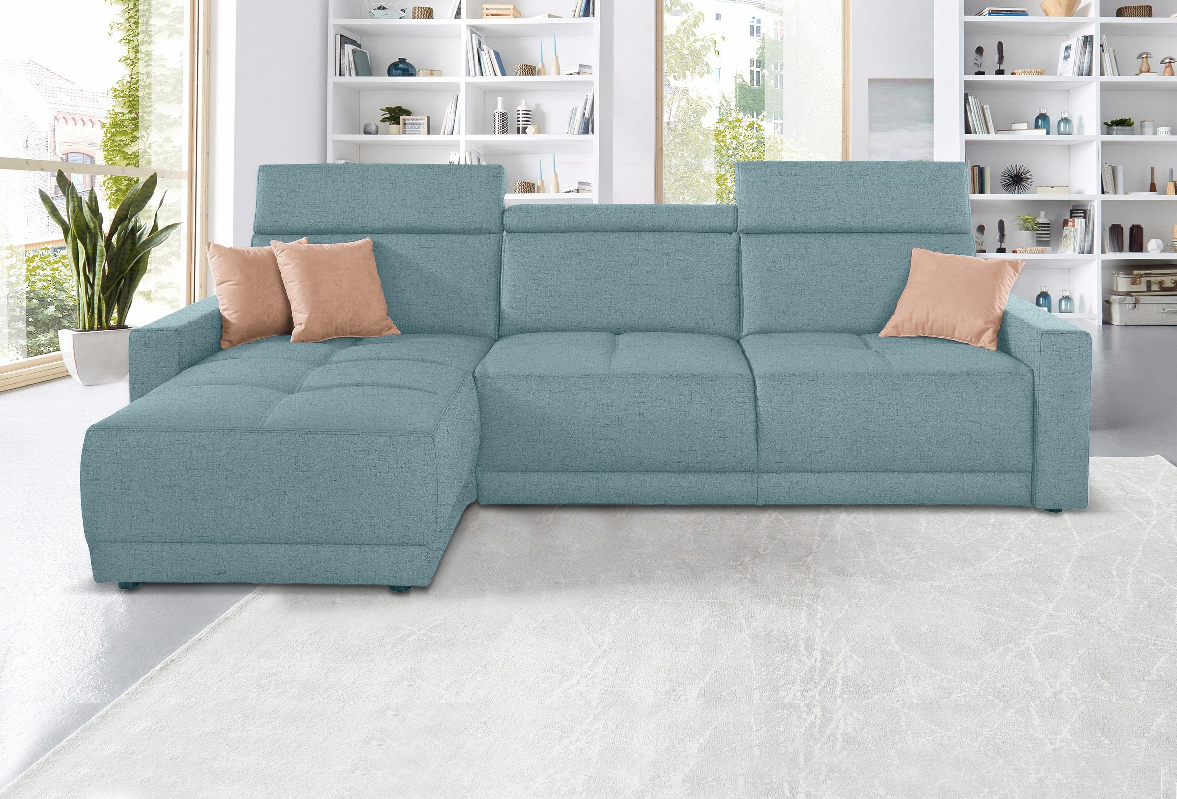 DOMO collection Ecksofa »Ava mit moderner Sitzheftung & toller Doppelnaht, günstig online kaufen