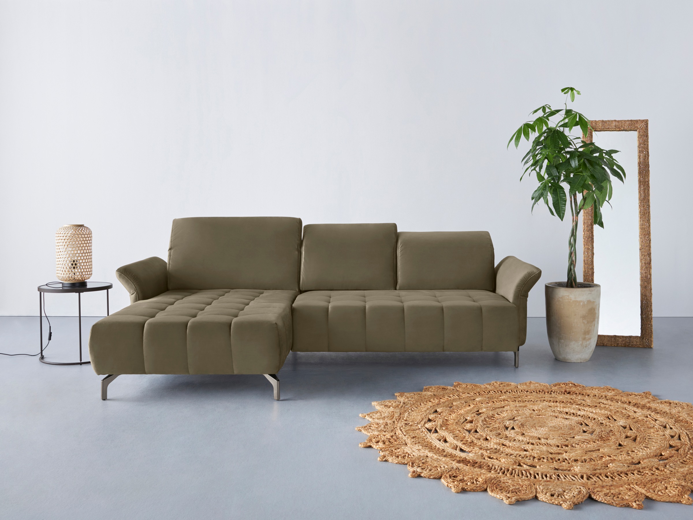 Home affaire Ecksofa »Fresh L-Form« Federkern, wahlweise Kopfteilverstellun günstig online kaufen