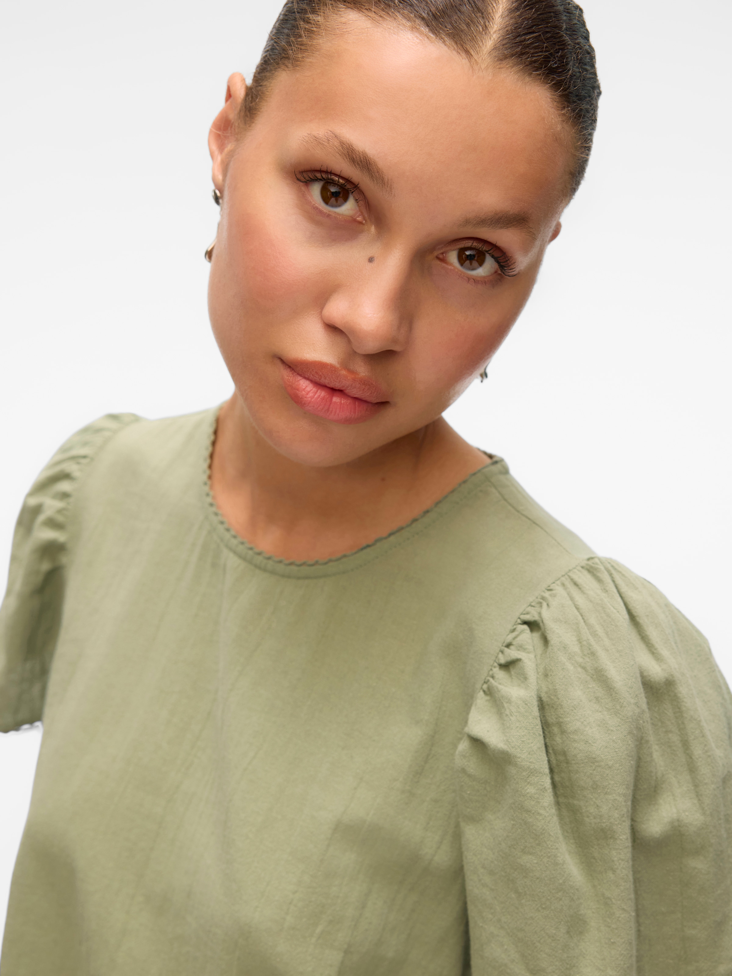 Vero Moda Kurzarmbluse »VMPRETTY SS TOP WVN GA NOOS«