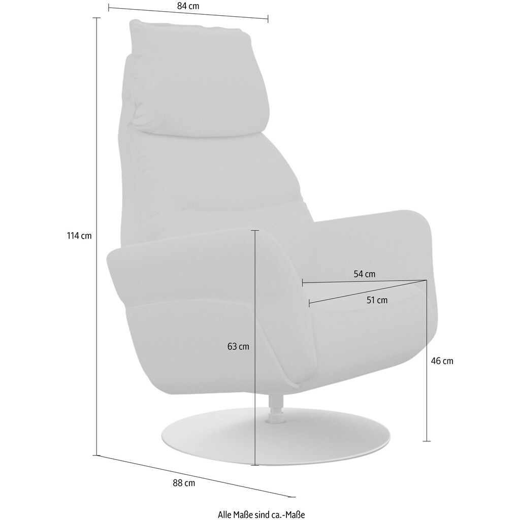 ADA trendline Relaxsessel »Thimo«, in Größe M, Liegefläche 180cm, verstellbar, optional mit Aufstehhilfe