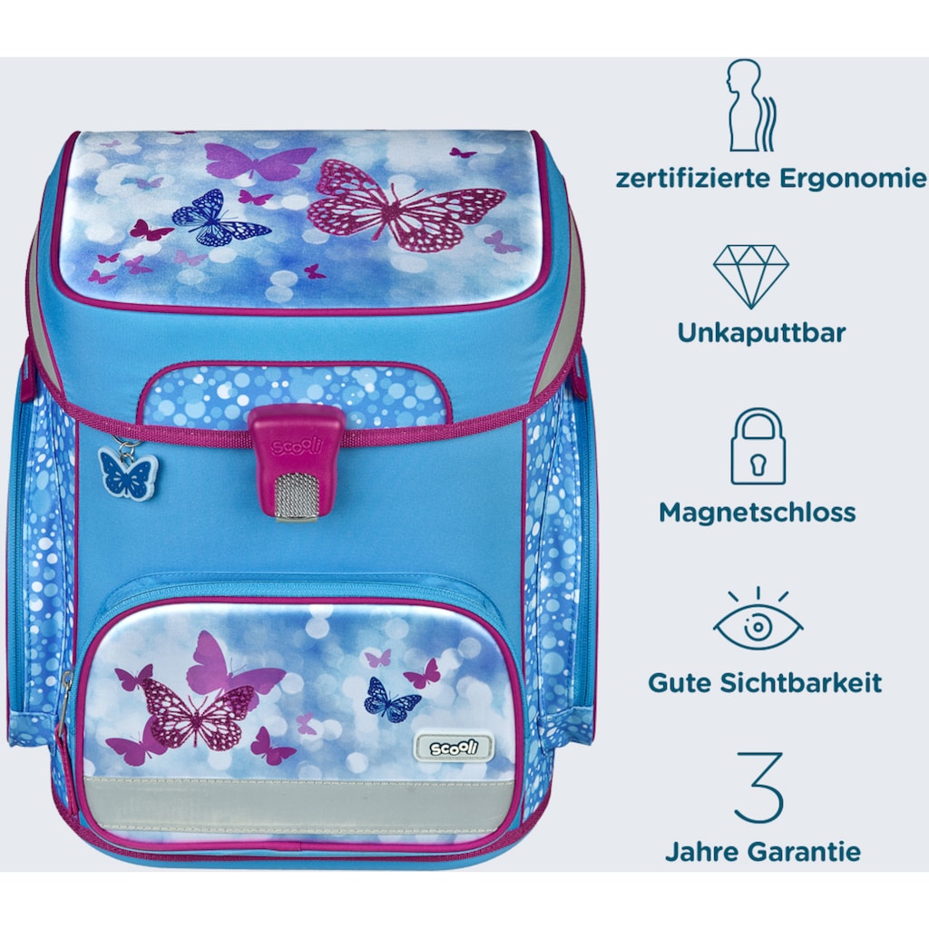 Scooli Schulranzen »EasyFit, Fly & Sparkle«, Reflektoren