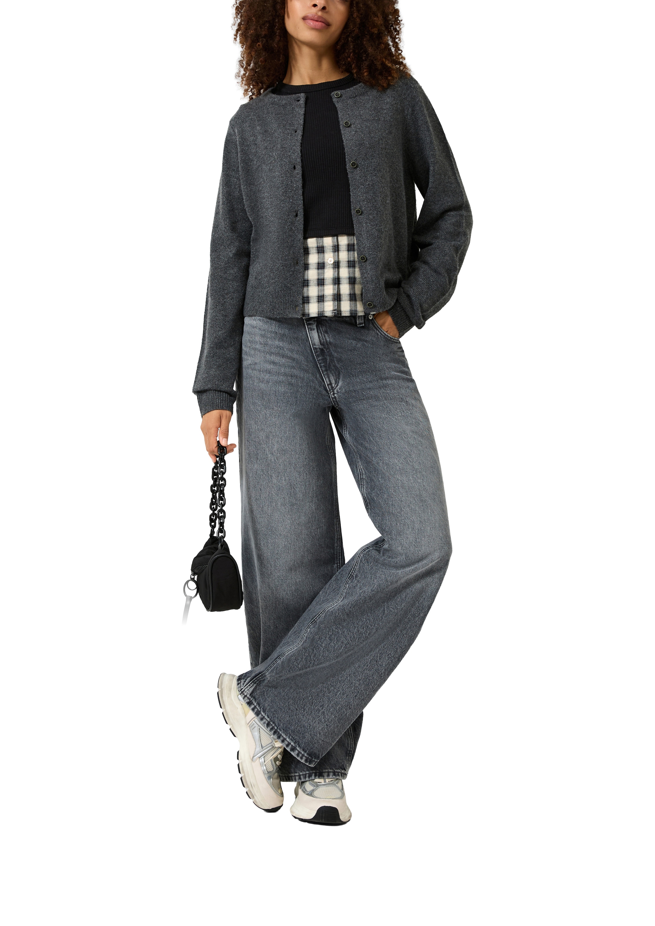 QS Cardigan Strickjacke mit Rundhals und Knopfleiste
