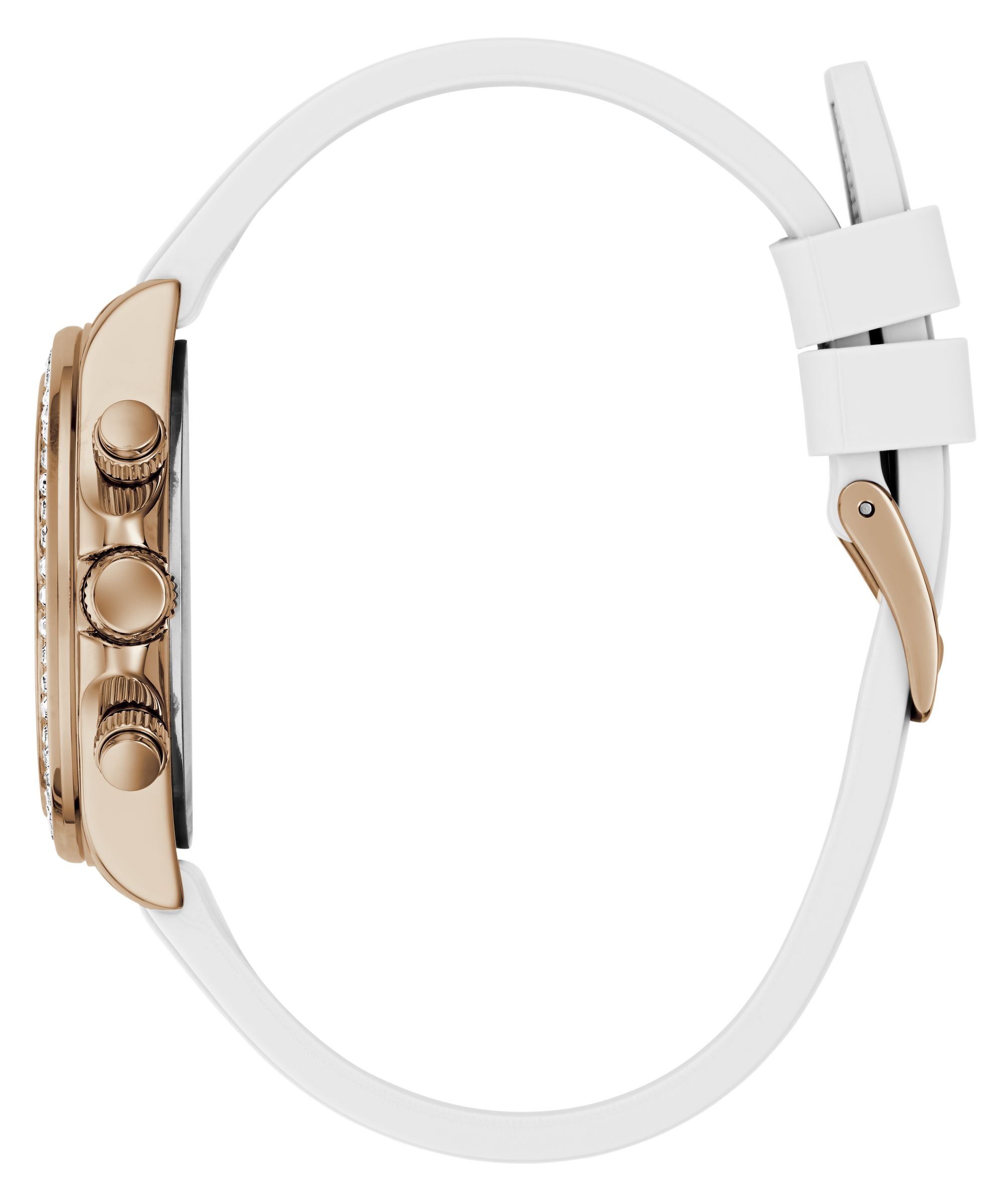 Guess Multifunktionsuhr »VICTORIA« Quarzuhr, Armbanduhr, Damenuhr, Silikonarmband, analog, Wochentag, Tag