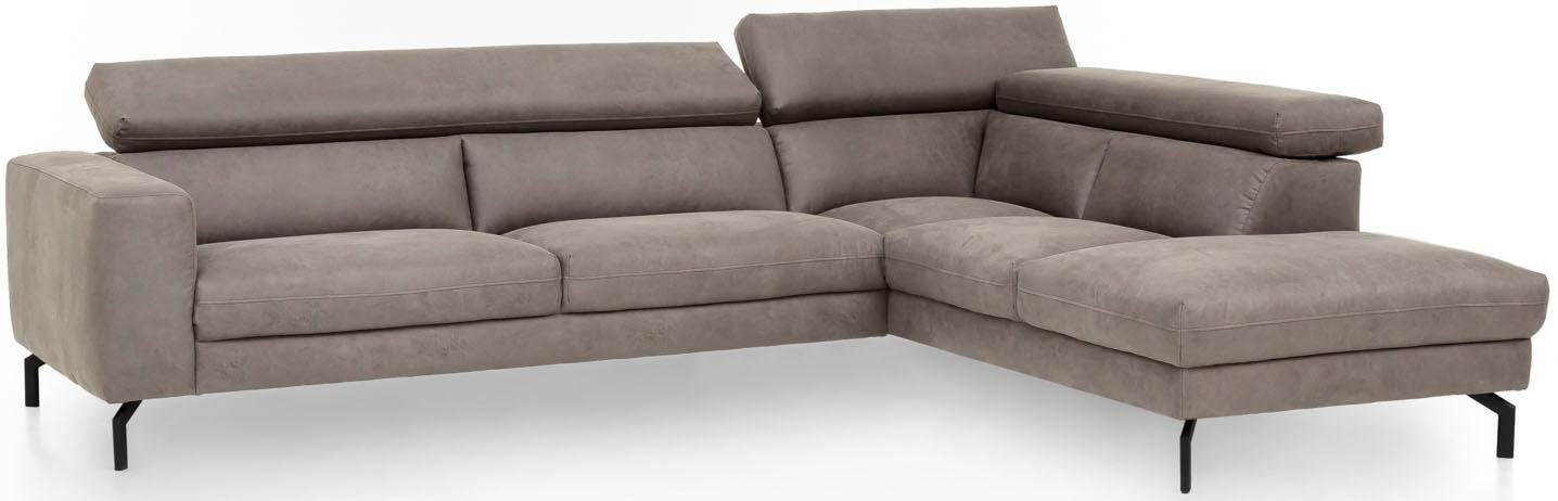 Places of Style Ecksofa »Olanta, L-Form«, mit verstellbaren Kopfstützen