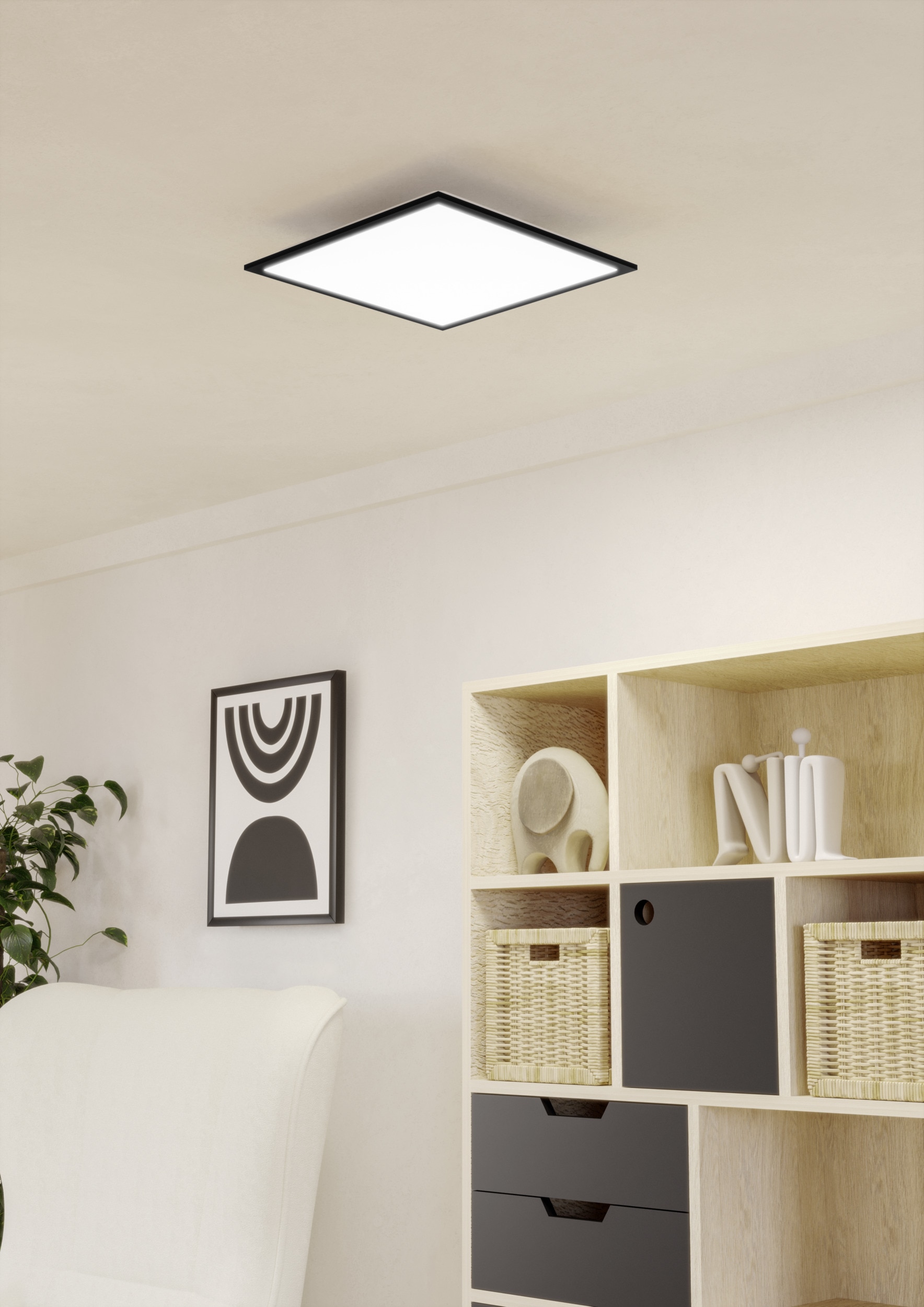 EGLO LED Deckenleuchte »MORADILLO Deckenlampe - Stahl - LED - 18,8W - IP20« LED-Modul 1 Stk. Kaltweiß | Neutralweiß | Warmweiß Wohzimmerlampe, Esszimmerlampe, Flur, Schlafzimmer, L39,3xB39,3xH6,1cm