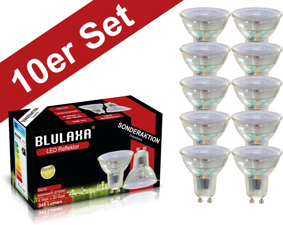 BLULAXA LED-Leuchtmittel »Retro Multi«, GU10, 10 St., Warmweiß, 10er-Set, P günstig online kaufen
