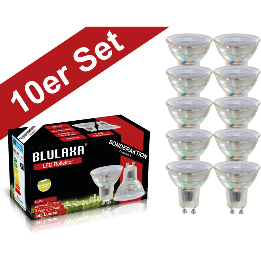 BLULAXA LED-Leuchtmittel »Retro Multi«, GU10, 10 St., Warmweiß
