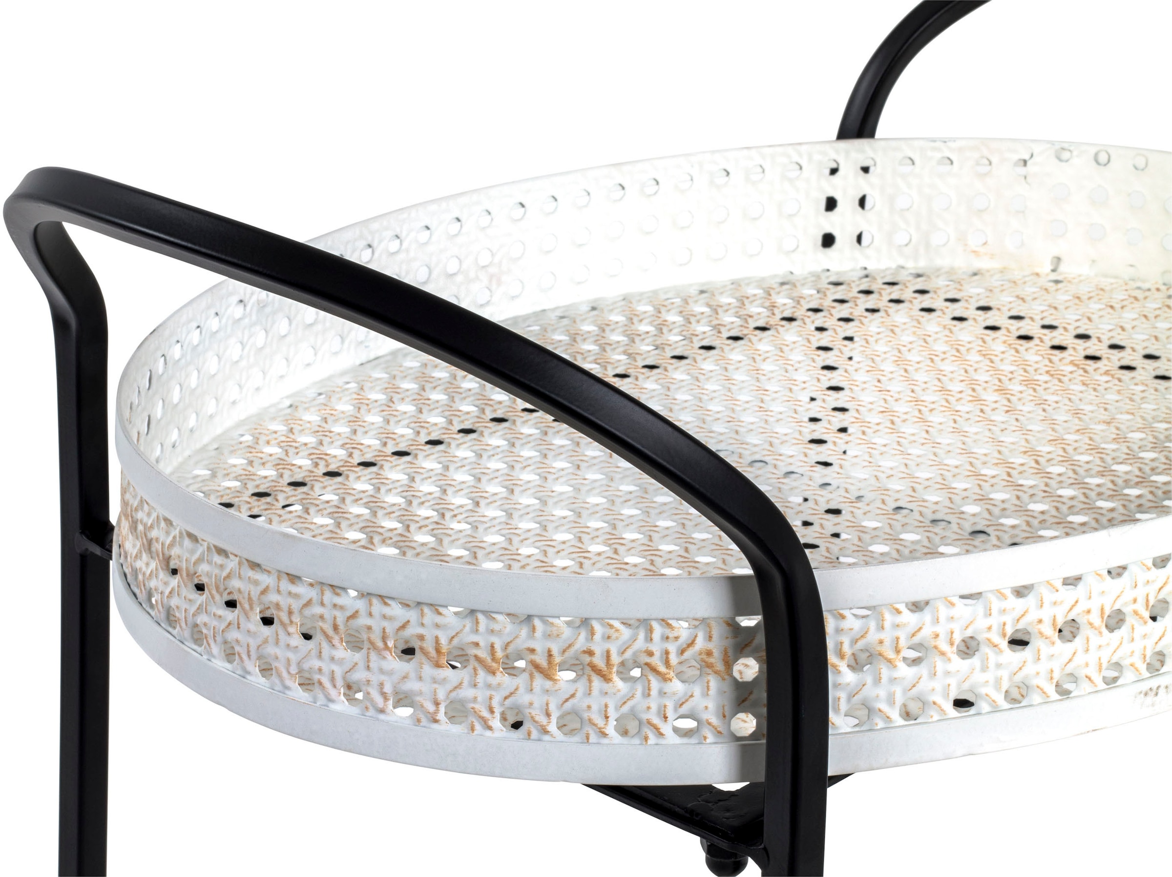 HAKU Servierwagen »Dinett, Kaffeetisch, Küchenwagen, Serviertisch, Teewagen, Trolley« 1 Stk. tlg. oval - aus Metall Weiß B/T/H 60/40/70 cm