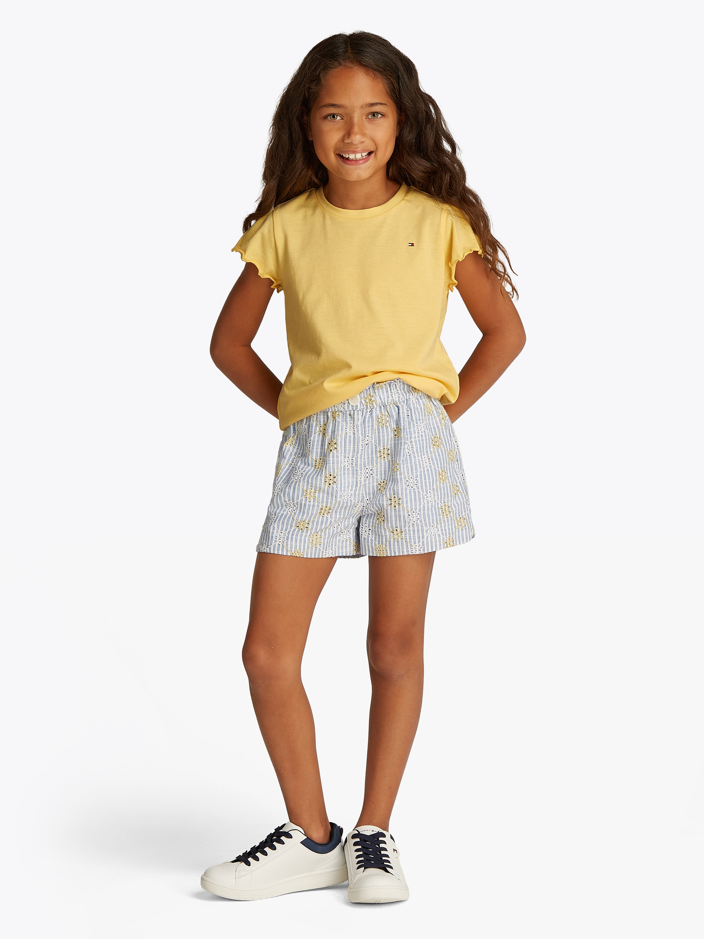 Tommy Hilfiger T-Shirt »ESSENTIAL RUFFLE SLEEVE TOP S/S«, mit gewelltem Ärmelabschluss