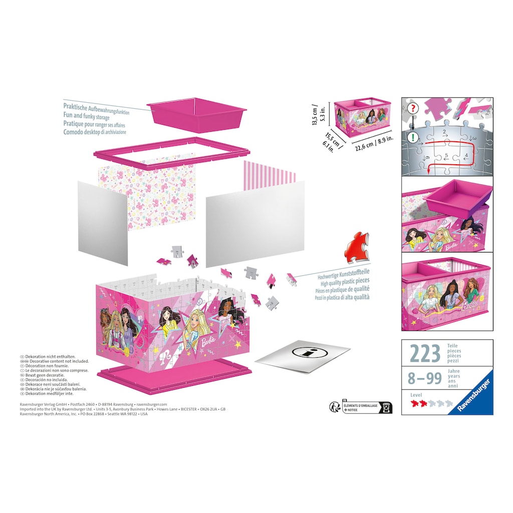 Ravensburger 3D-Puzzle »Aufbewahrungsbox Barbie«