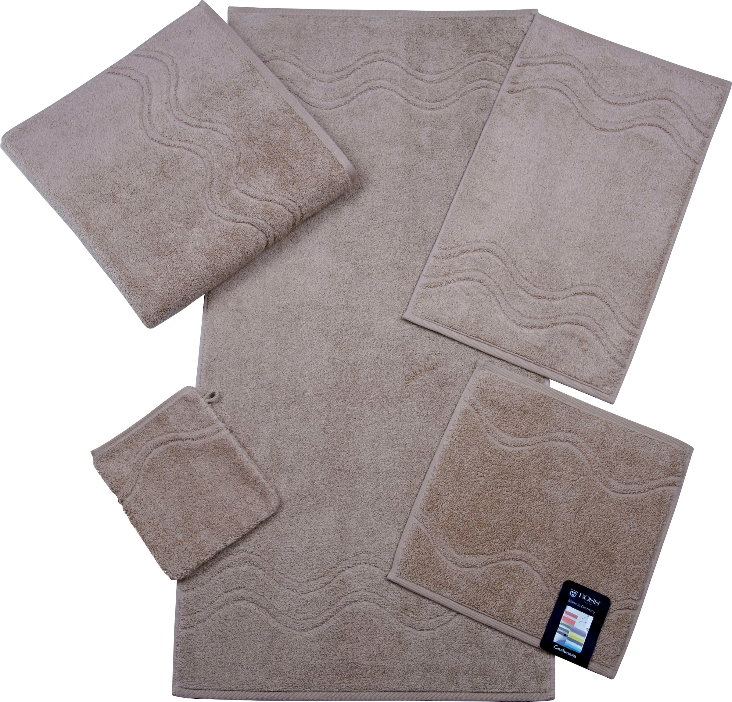 ROSS Gästehandtuch »Cashmere feeling«, (6 St.), mit Wellen-Bordüre günstig online kaufen