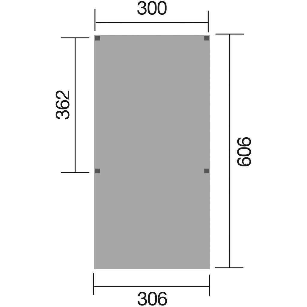 weka Einzelcarport, Holz, 276 cm, braun