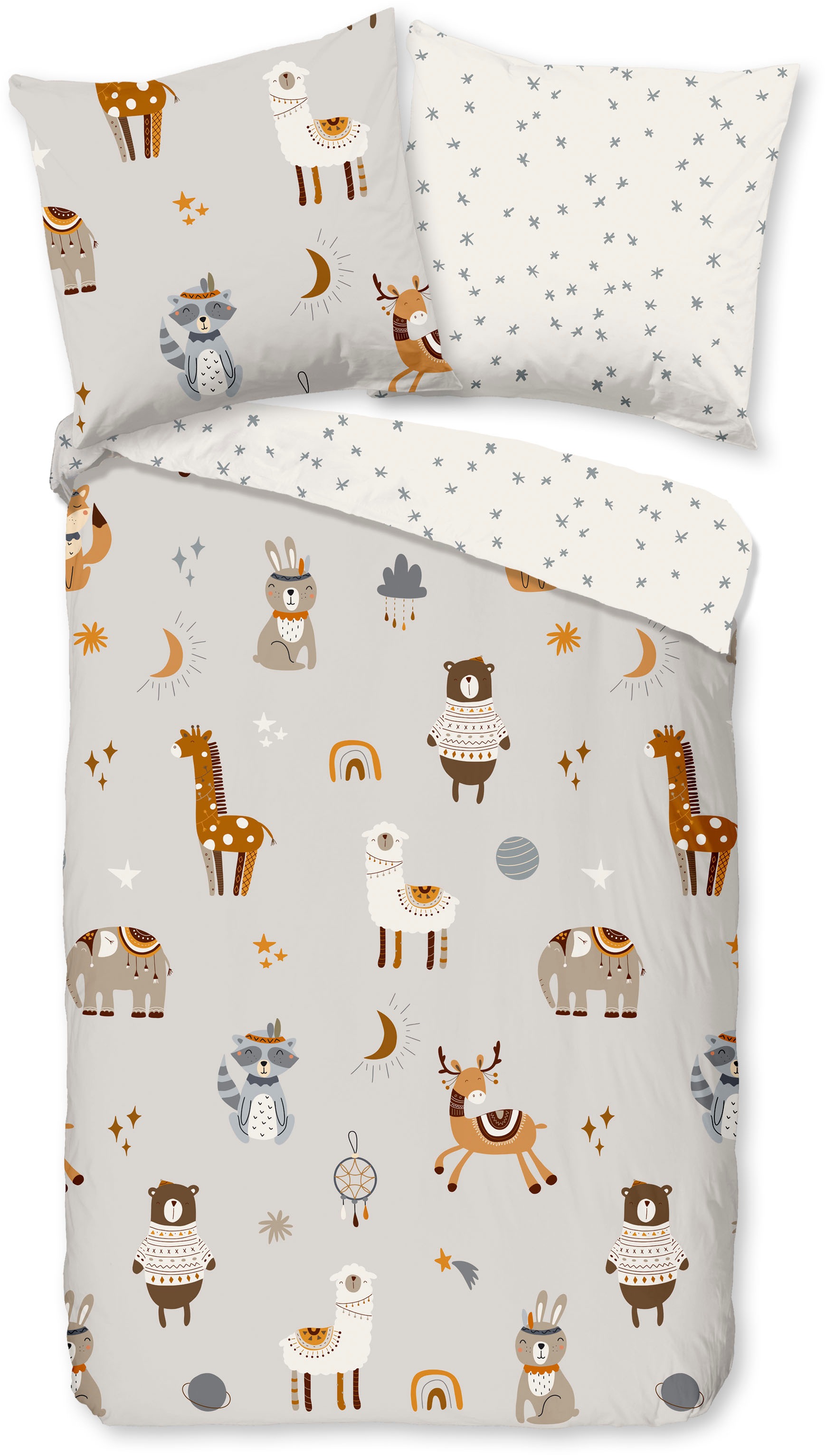 good morning Kinderbettwäsche »Woody«, Baumwolle, 135x200, Reißverschluss, günstig online kaufen