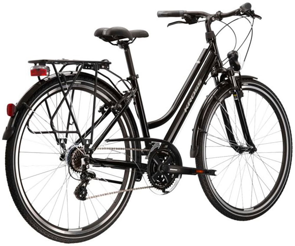 Kross Trekkingrad »KROSS Trekkingrad Trans 1.0 28" schwarz«, 21 Gang, Shimano, ALTUS M310 Schaltwerk, Kettenschaltung