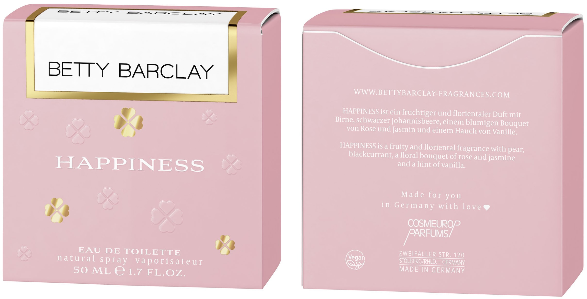Betty Barclay Eau de Toilette »Betty Barclay Happiness EDT NATURAL SPRAY 50 ML«, (Packung, 1 tlg.), Langanhaltender Duft mit Birne, schwarzer Johannisbeere und Apfel.