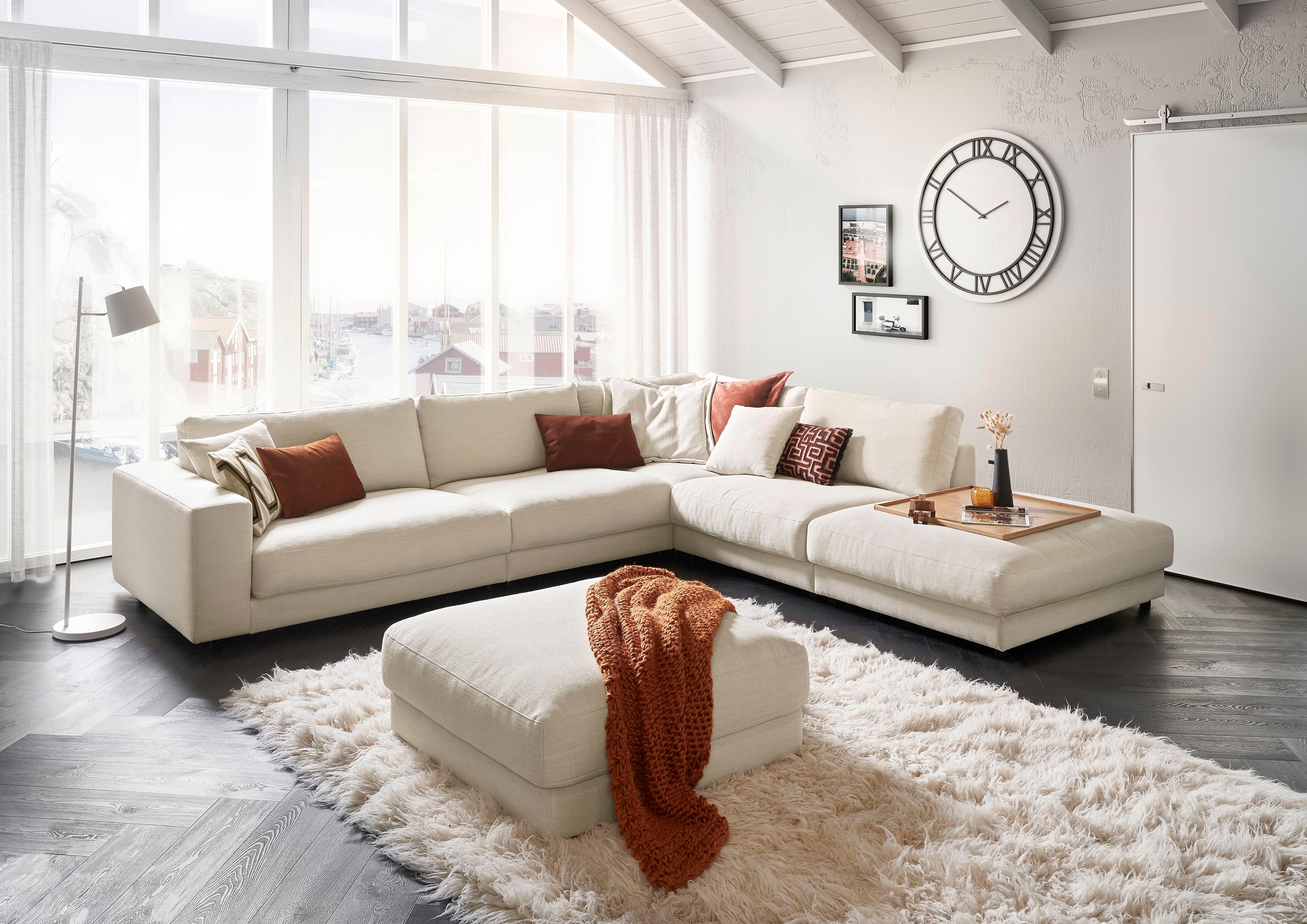 3C Candy Ecksofa »Enisa II, bequem und komfortabel, großes Familiensofa, L-Form« incl. 3 Flatterkissen, wahlweise mit Flecken-Schutz-Bezug Easy care