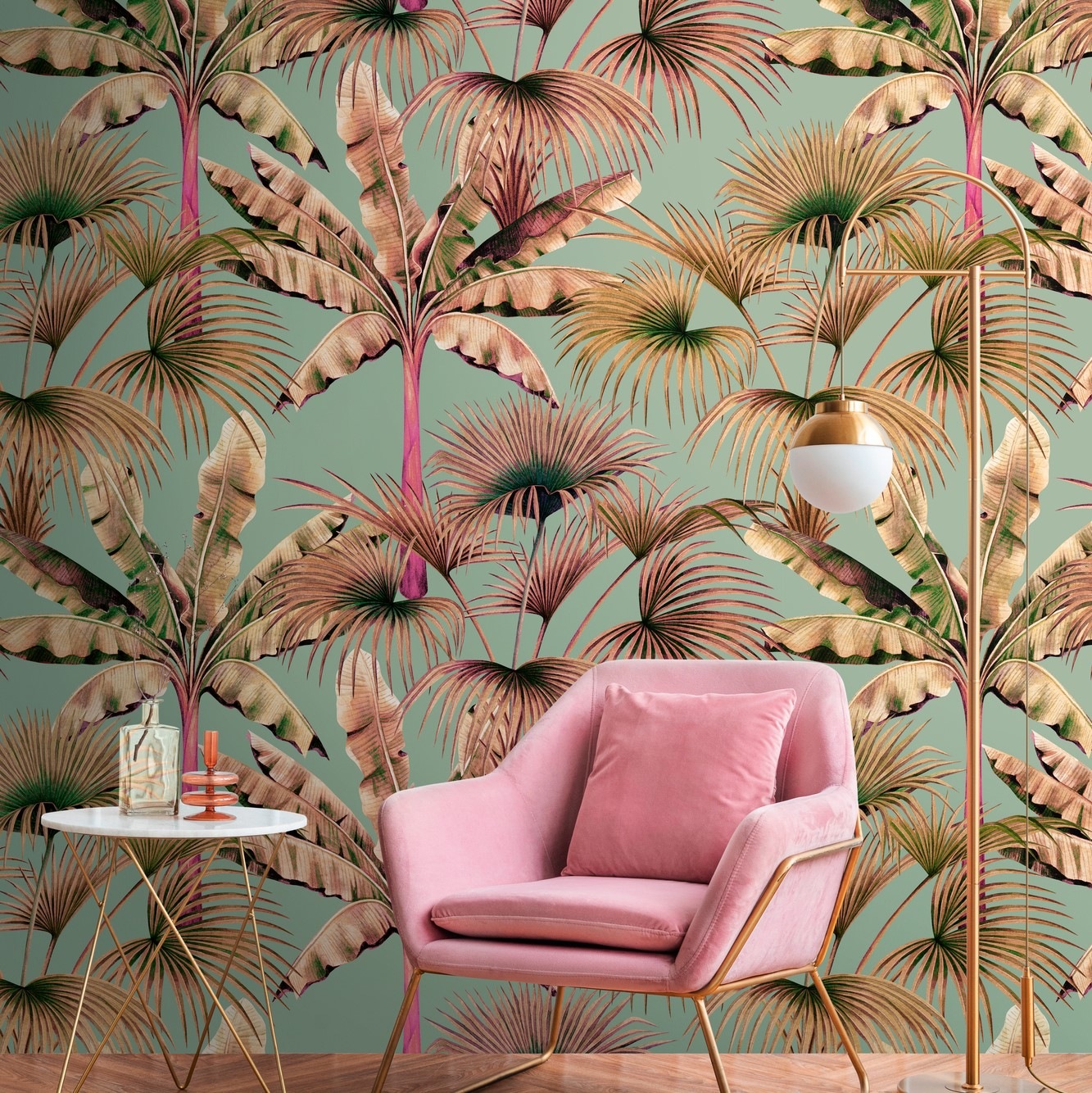 living walls Fototapete »Metropolitan Stories. Travel Styles. Dschungeltapete«, matt-gemustert-neutral, Fototapete Palmen Pflanzen Tropisch Tapeten Wohnzimmer Schlafzimmer