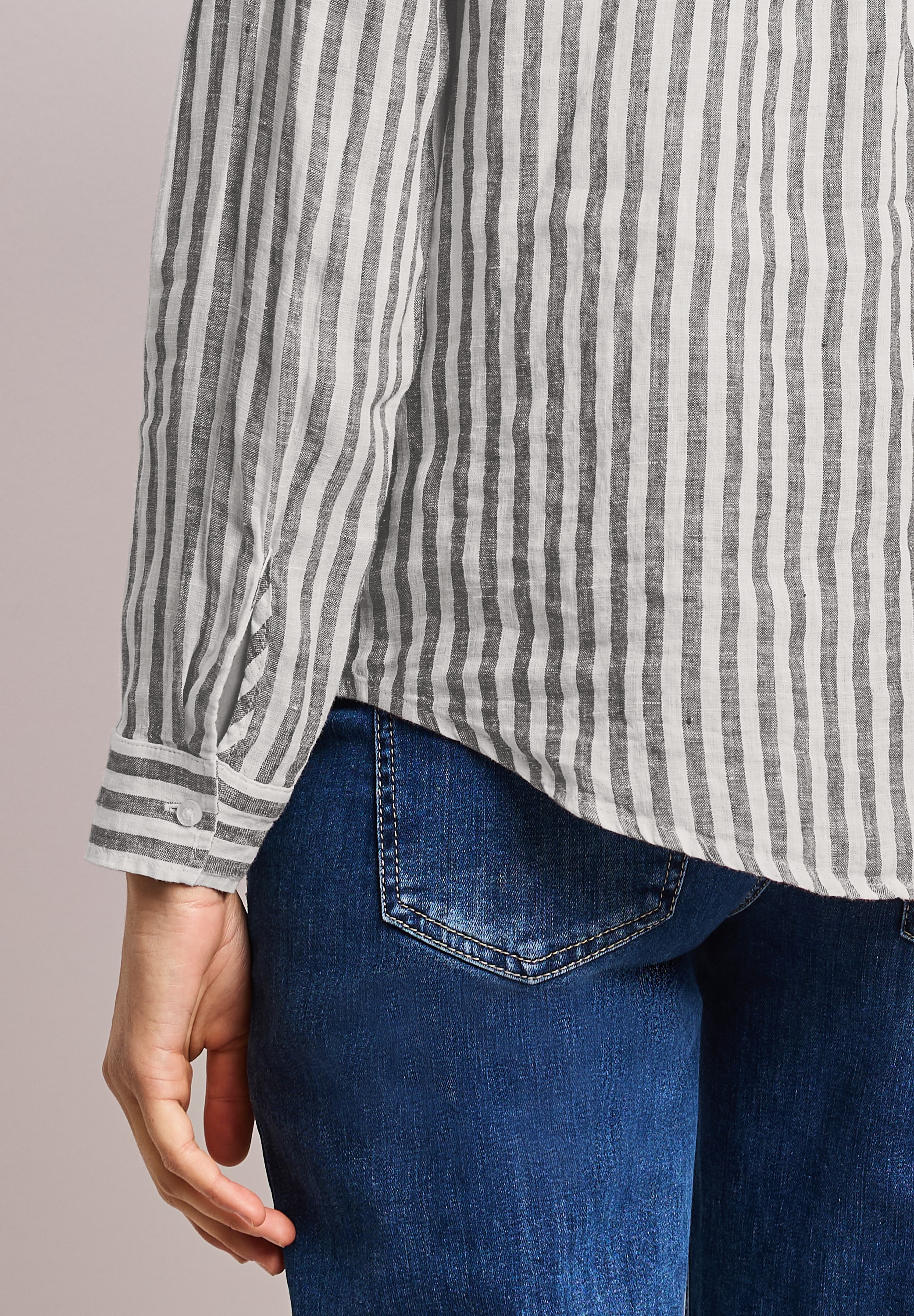 STREET ONE Hemdbluse mit Streifen Muster