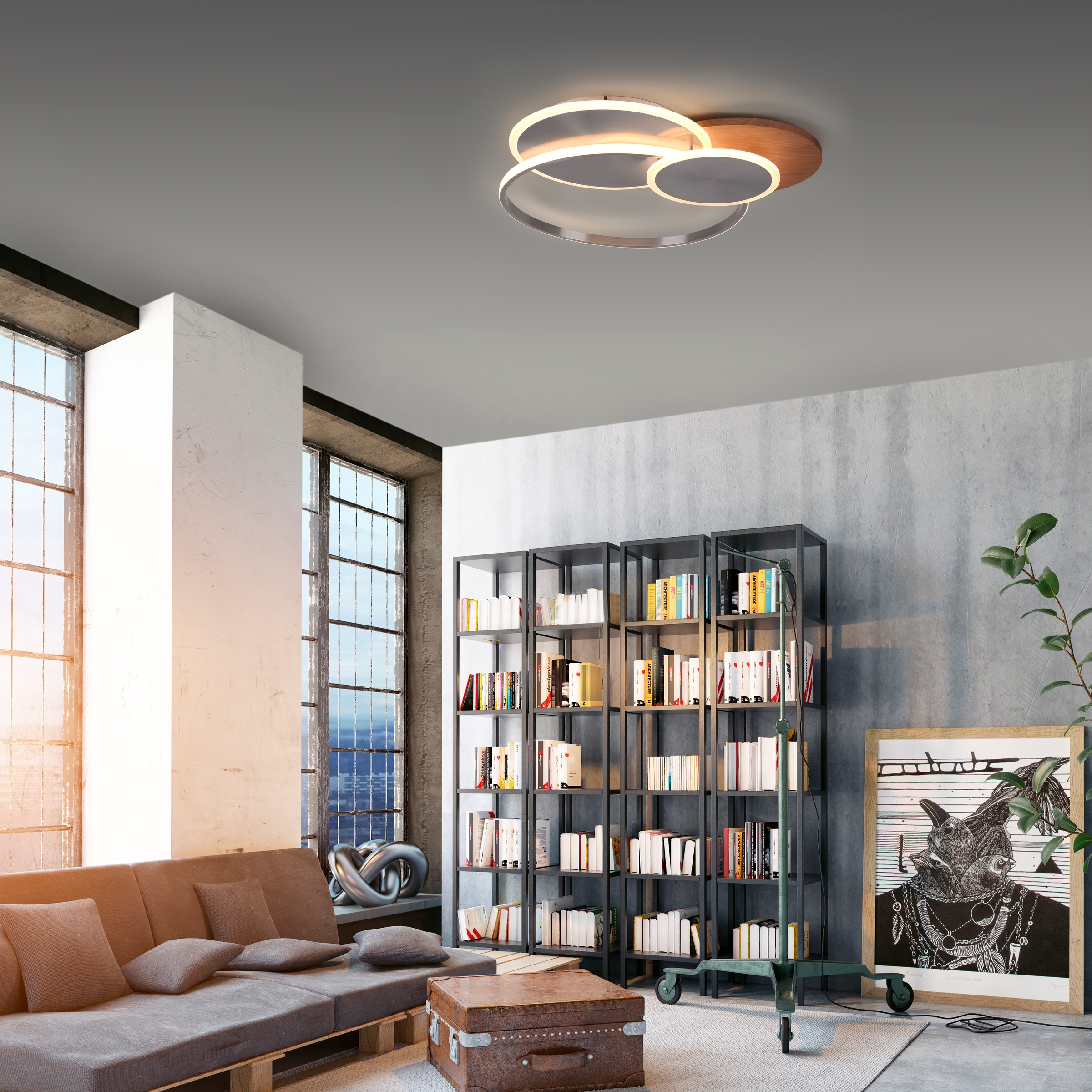 Paul Neuhaus Deckenleuchte »PALMA«, 1 flammig, Leuchtmittel LED-Board | LED fest integriert, CCT - über Fernbedienung, dimmbar über Fernbedienung, Infrarot inkl.