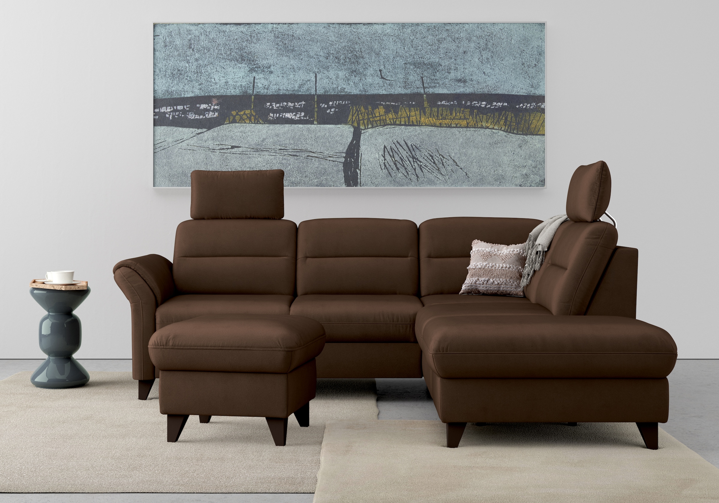 sit&more Ecksofa »Mellum L-Form«, Federkern, wahlweise mit Bettfunktion, St günstig online kaufen