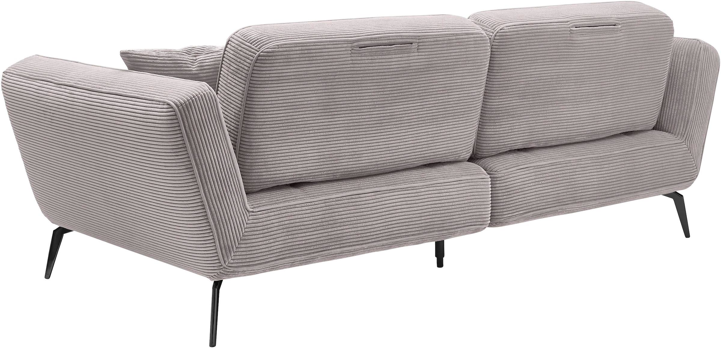 set one by Musterring Big-Sofa »SO 4500 Mega-Sofa, mega bequem, hochwertig verarbeitet«, Füße schwarz matt, wahlweise mit Kopfstütze, Breite 260cm, in Cord