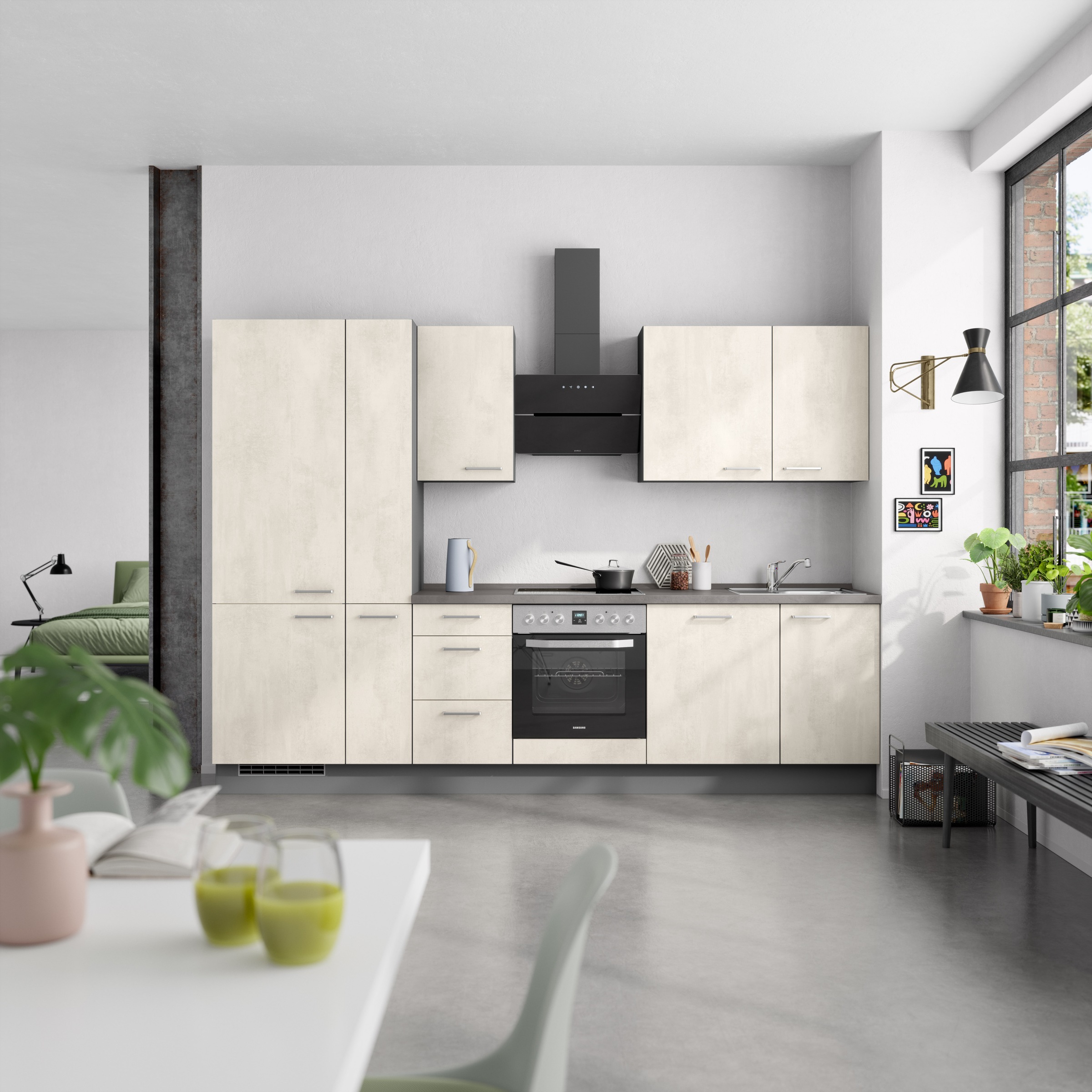 nobilia® Küchenzeile »"Riva II"«, vormontiert, Ausrichtung wählbar, Breite 300 cm, wahlw. mit E-Geräten