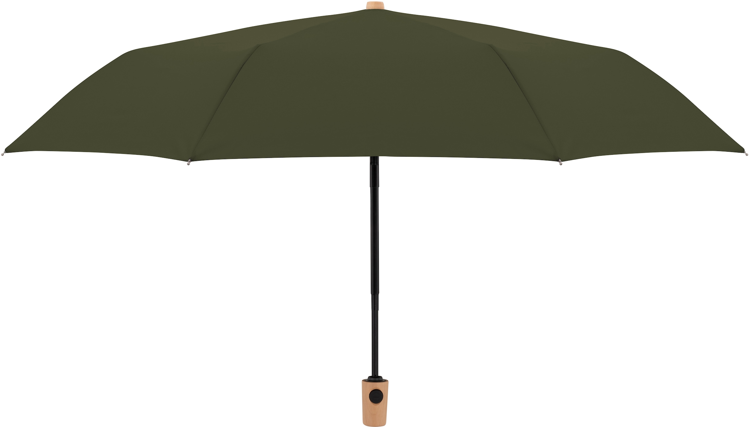 doppler® Taschenregenschirm »nature Magic mit Wald Griff schützt aus aus Material - olive« recyceltem weltweit FSC®- deep