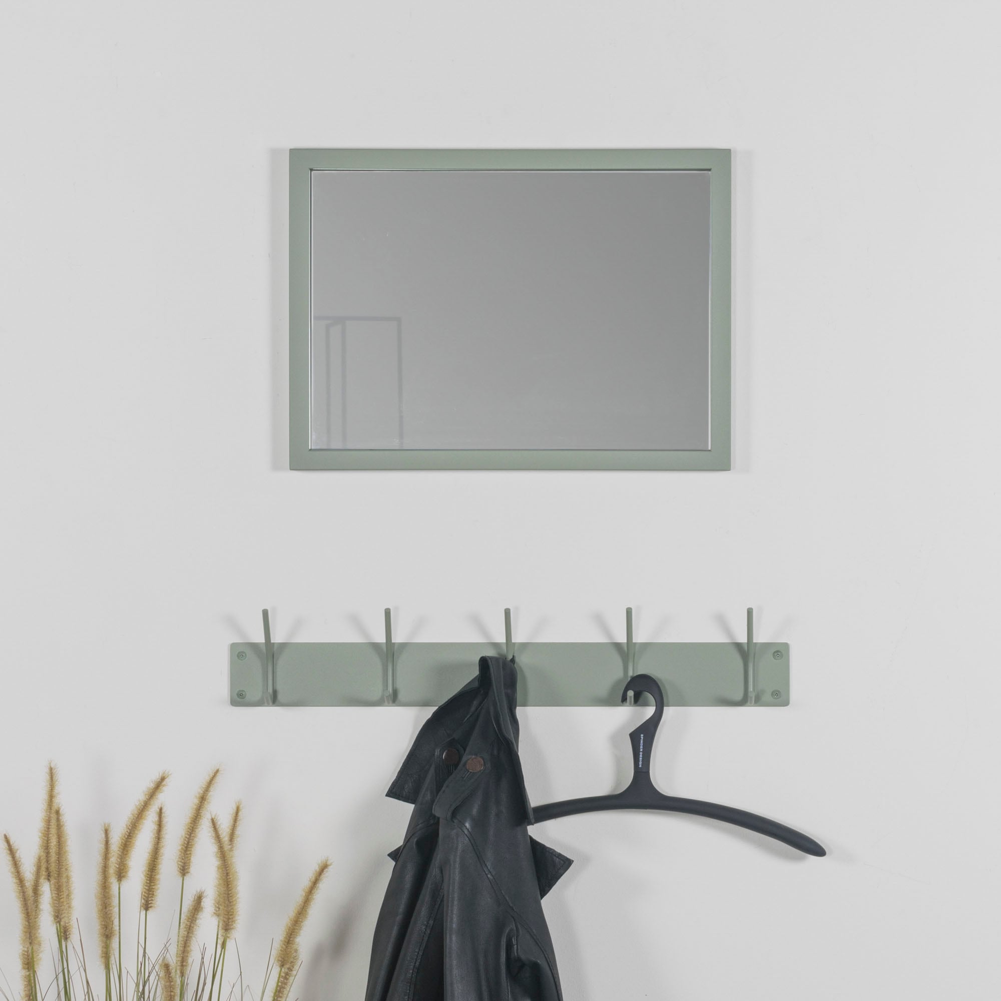 Spinder Design Garderobenhaken »FUSION 5« Wandgarderobe aus Stahl mit 5 Haken und Hutablage aus Eichenholz