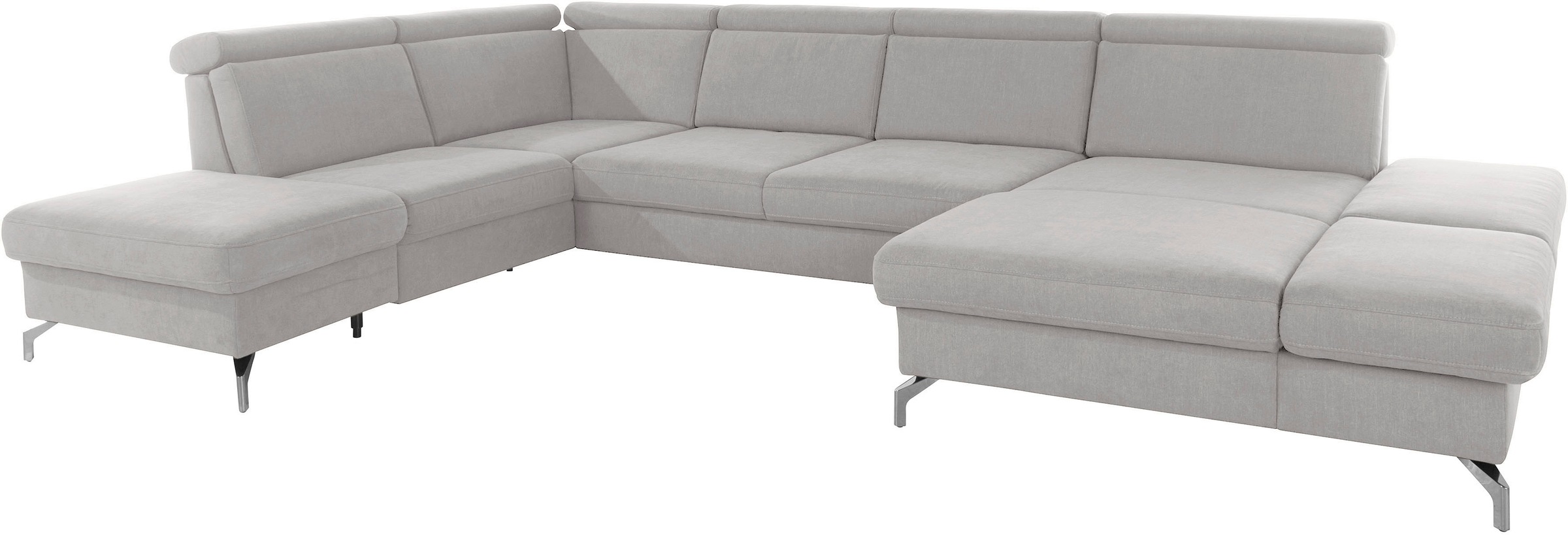 sit&more Wohnlandschaft »Brisbane U-Form«, Fußhöhe 12 cm, inklusive Sitztiefen-, Armteil- und Kopfteilverstellung