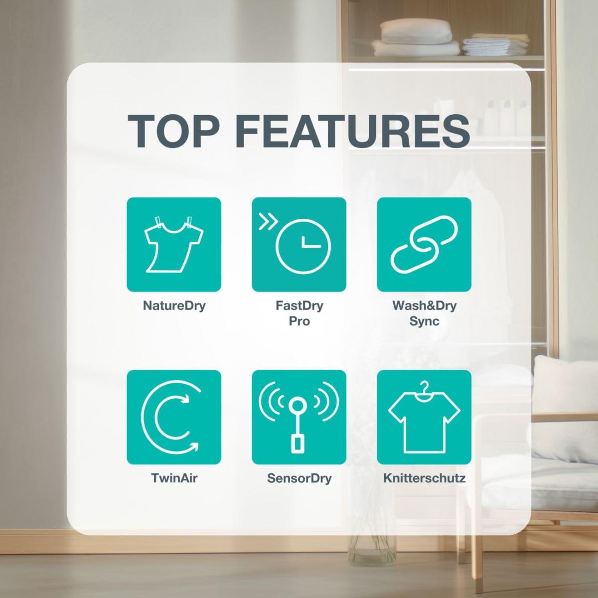 GORENJE Wärmepumpentrockner »D5G68C« G600 NatureDry Schonung, FastDry Pro 39, Knitterschutz