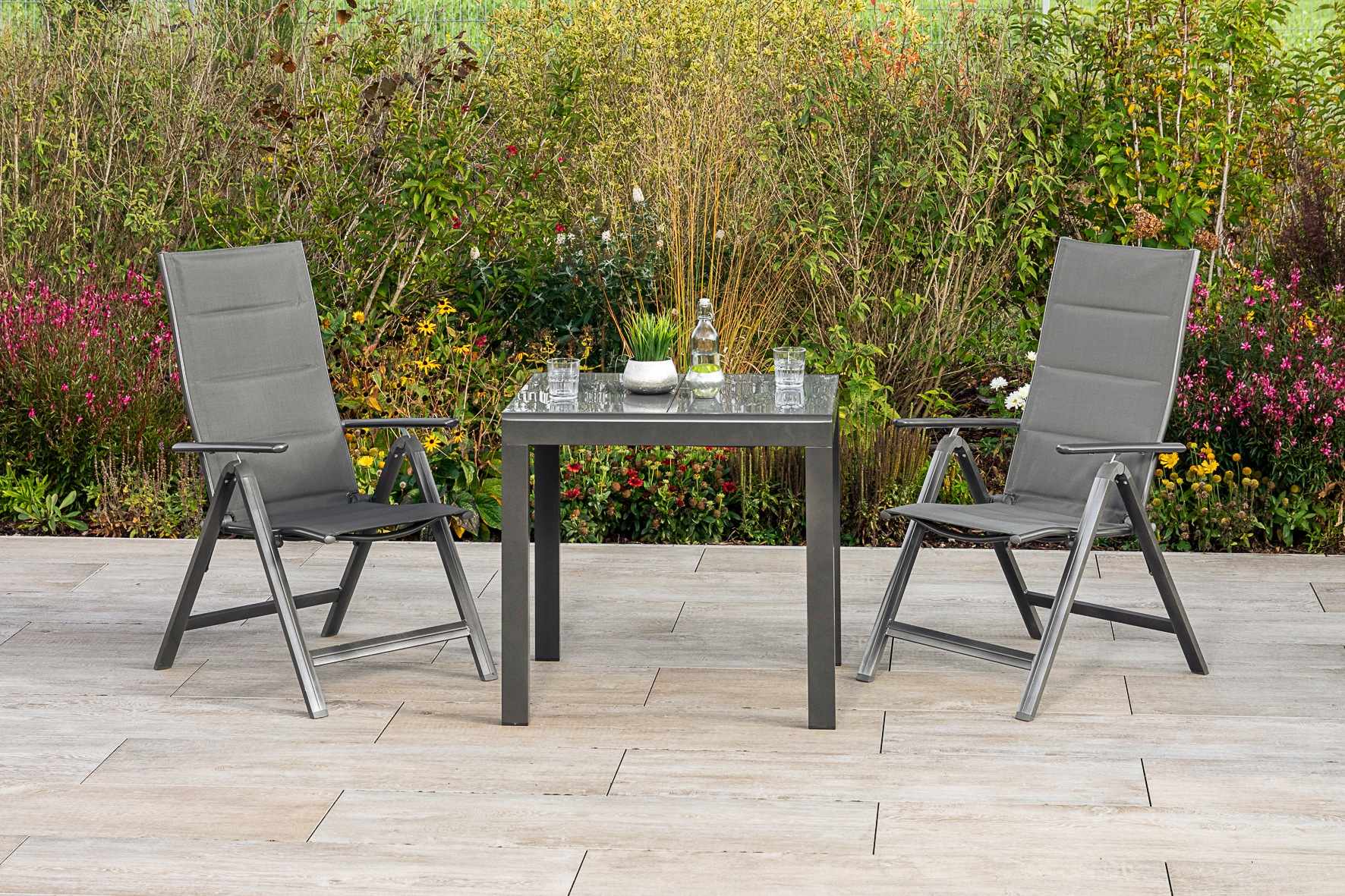 MERXX Balkonset »Taviano« Set, 3 Stk. tlg. 2 Klappsessel, 5-fach verstellba günstig online kaufen