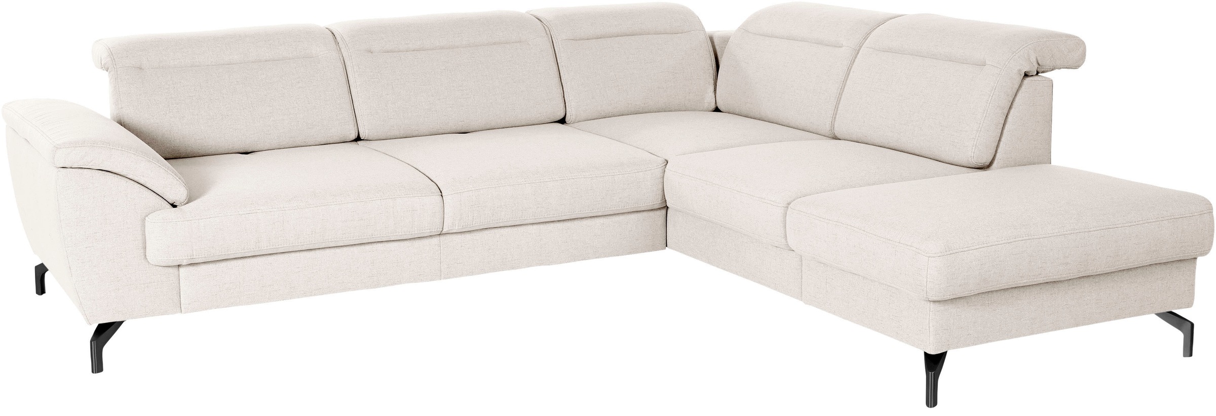 sit&more Ecksofa »Percy L-Form«, 12 cm Fußhöhe, Sitztiefenverstellung, wahlweise in 2 Fußfarben