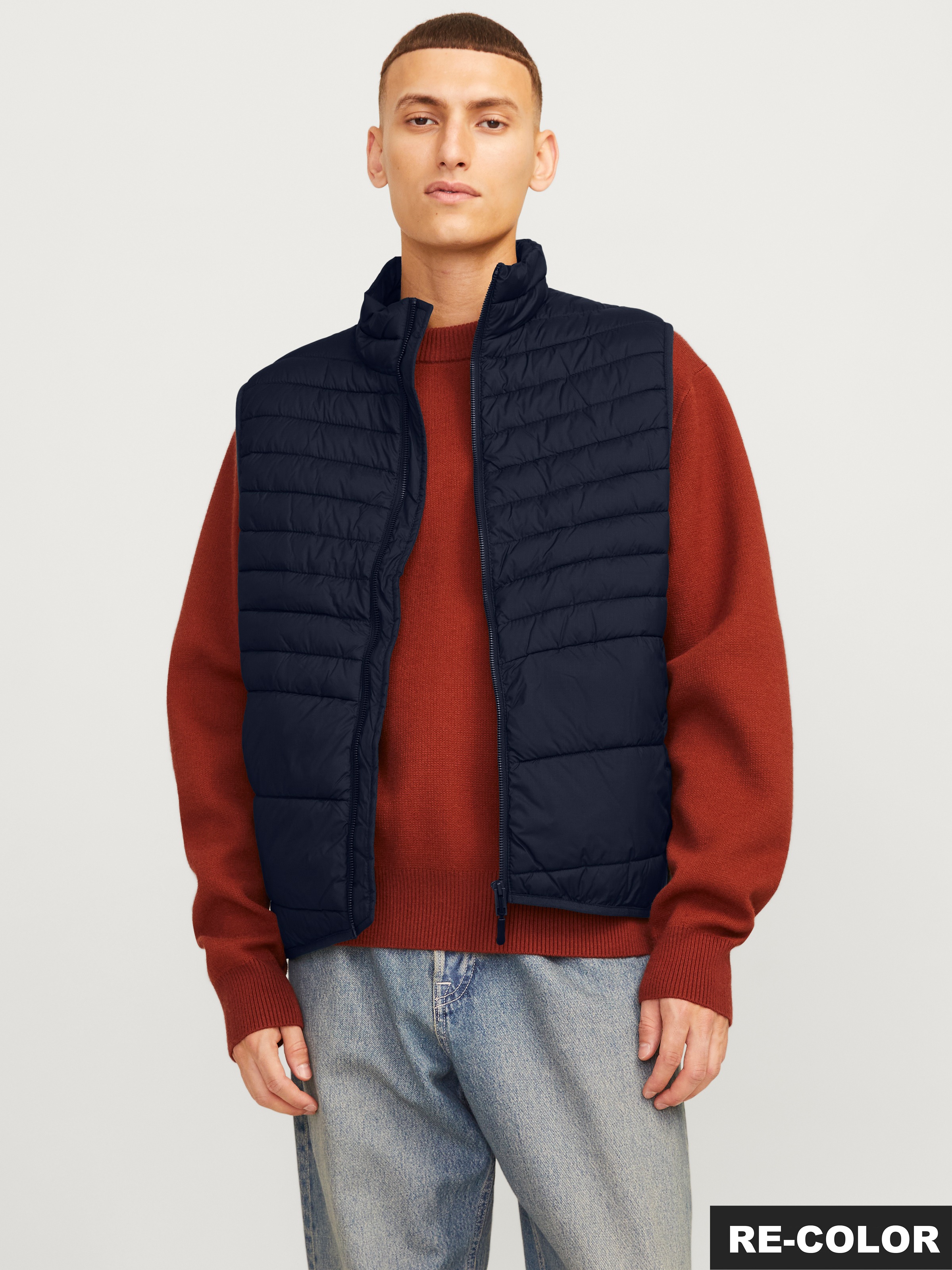 JACK & JONES Steppweste »JJESTATE Praktische Weste mit Beutel, ideal für unterwegs« unifarben, modisch, regular fit, Polyester Sky Captain M M...