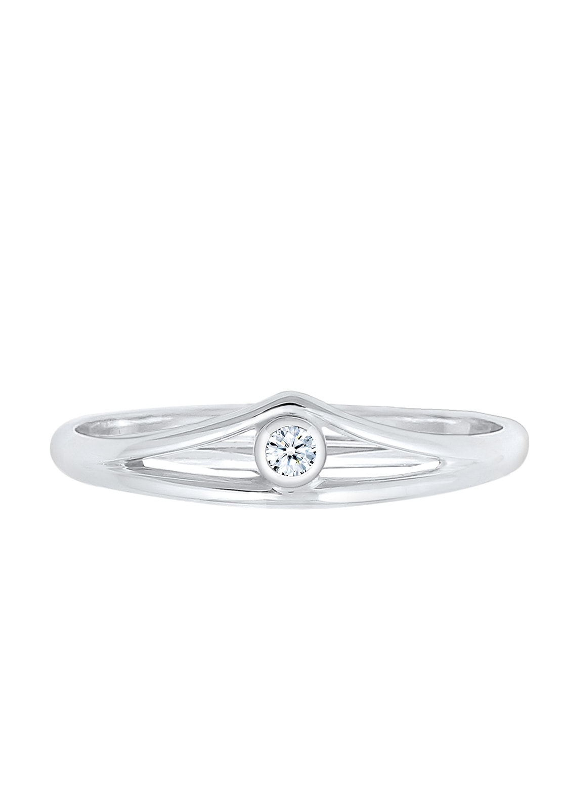 Elli DIAMONDS Verlobungsring »Verlobungsring Geo Diamant (0.03 ct.) 925 Silber«