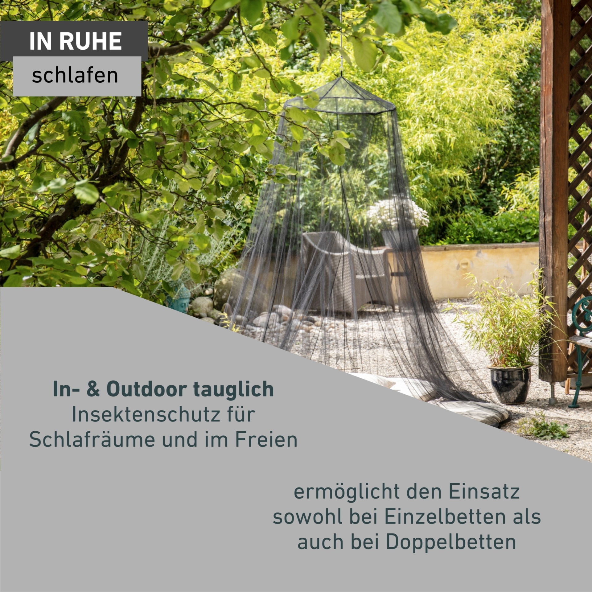 Windhager Moskitonetz »für Einzel- und Doppelbetten, Fliegengitter Indoor, Outdoor geeignet« 1 Stk. tlg. Insektenschutz 250x1250cm, Mückenvorhang erhältlich in anthrazit, weiß