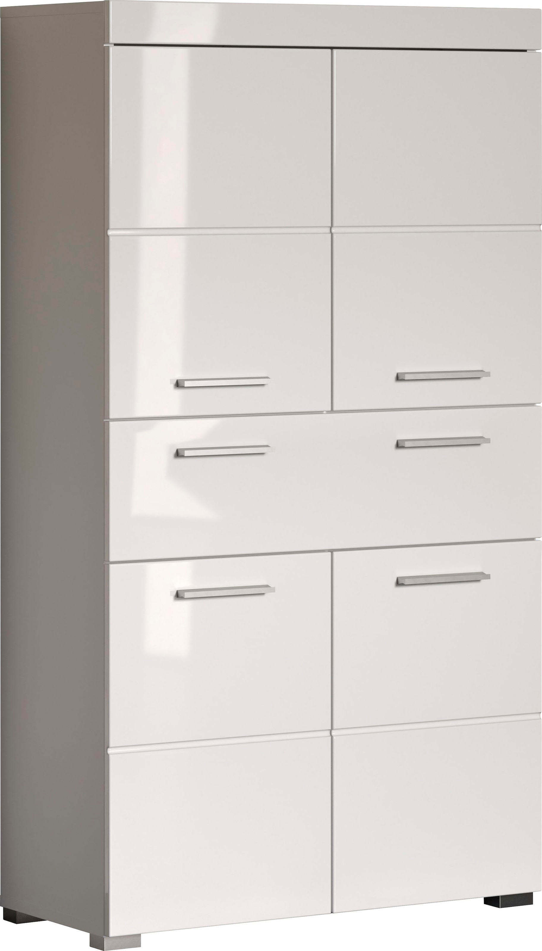 welltime Midischrank »Avena« Standschrank mit 4 Türen, 1 Schublade - (B/T/H) 73/31/130 cm