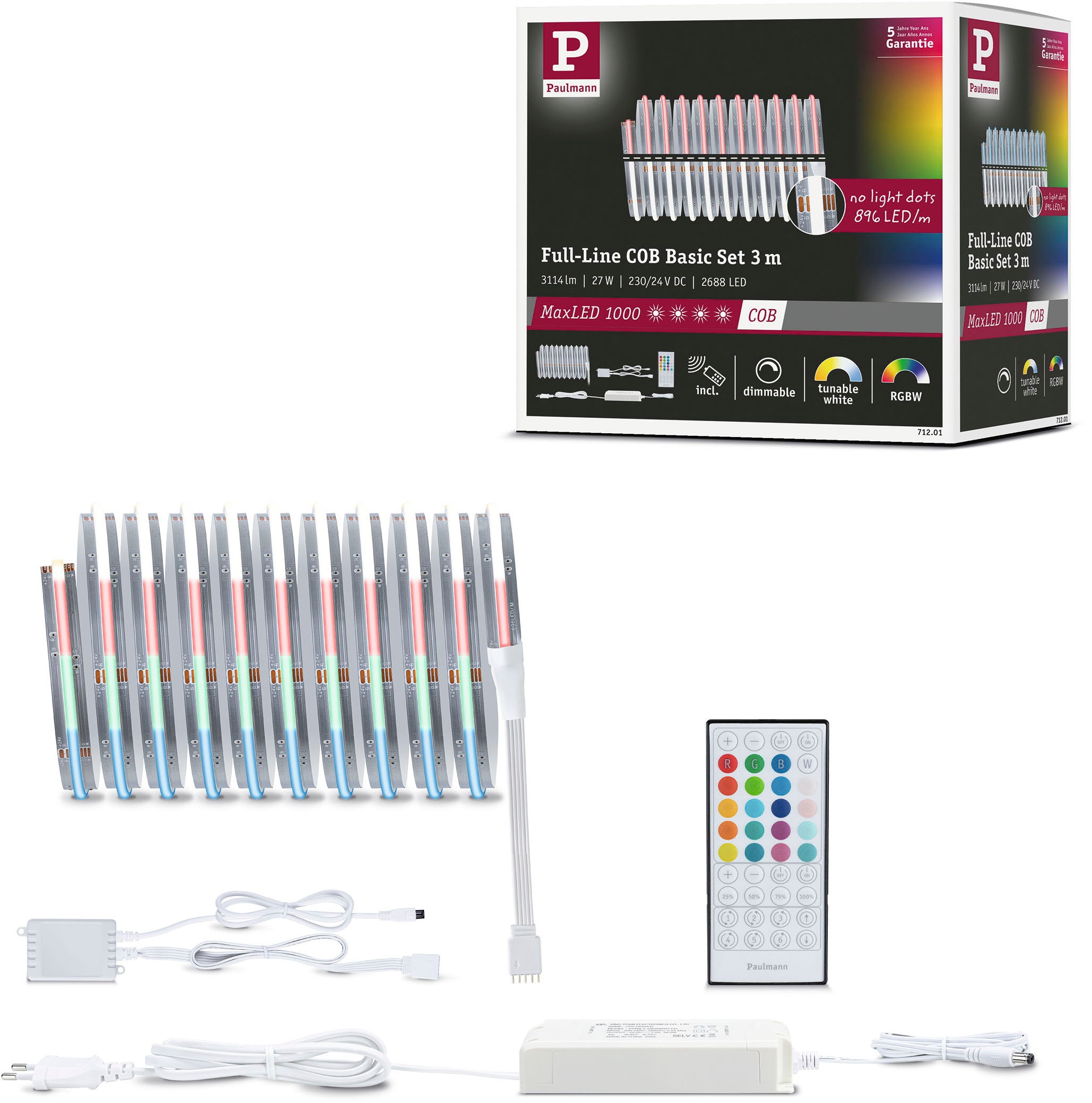 Paulmann LED-Streifen »MaxLED 1000 LED Strip Full-Line COB Basisset« Memory günstig online kaufen