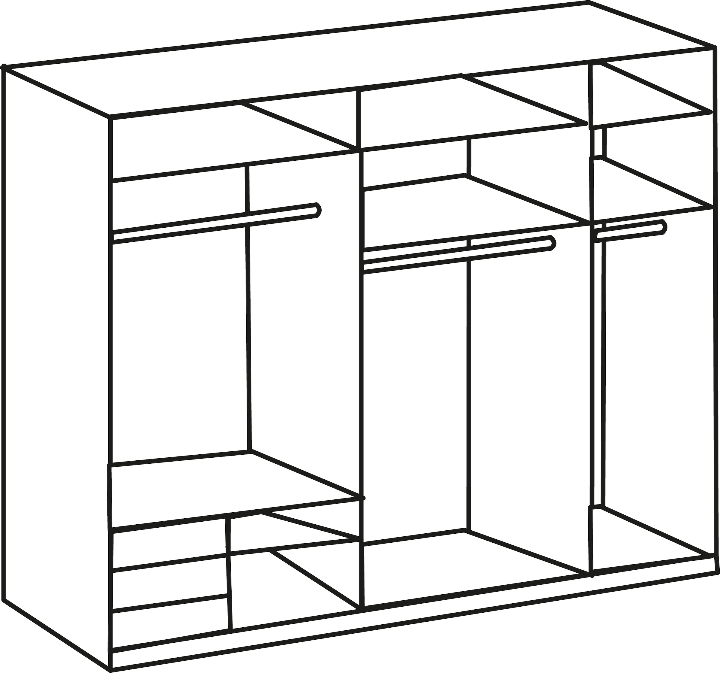 Wimex Kleiderschrank "Level by fresh to go", mit Glas- und Spiegeltüren günstig online kaufen