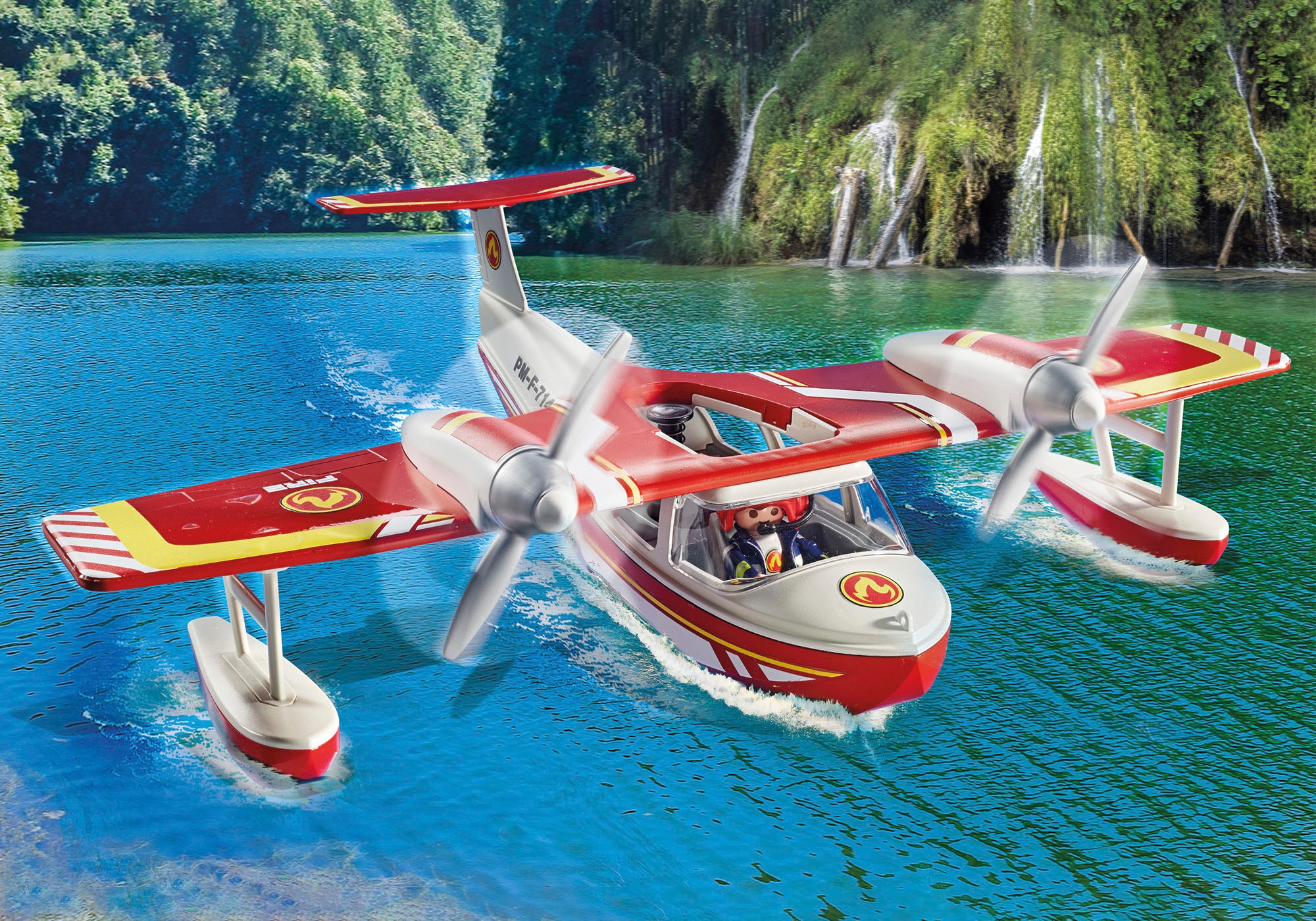Playmobil® Konstruktions-Spielset »Feuerwehrflugzeug mit Löschfunktion (71463), Action Heroes«, (34 St.), Made in Europe