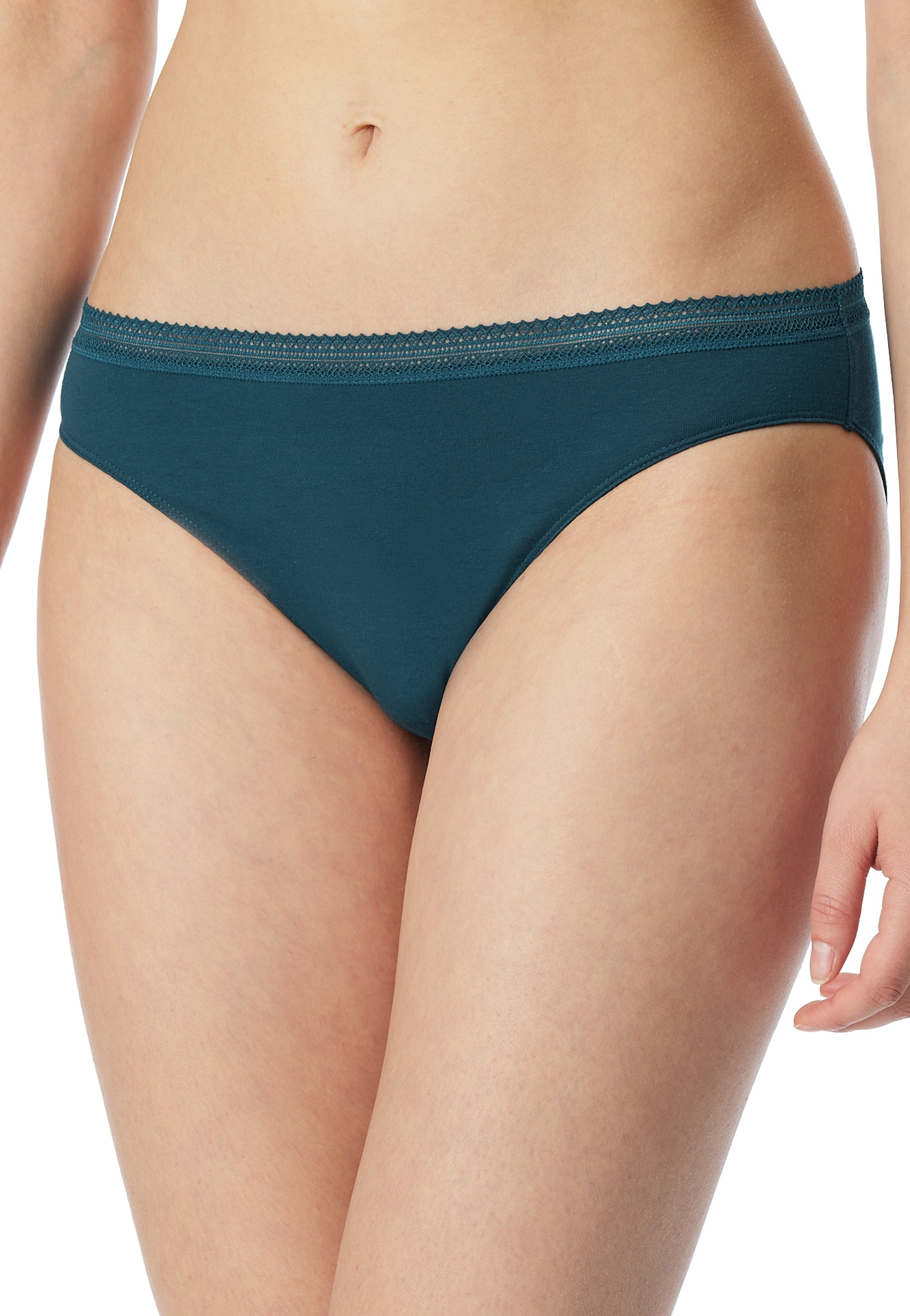 Schiesser Rioslip »"Cotton Lace"«, (2er-Pack), mit femininem Spitzenband am Bund
