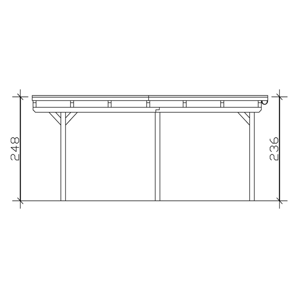 Skanholz Doppelcarport »Emsland«, Leimholz-Nordisches Fichtenholz, 550 cm, dunkelgrau