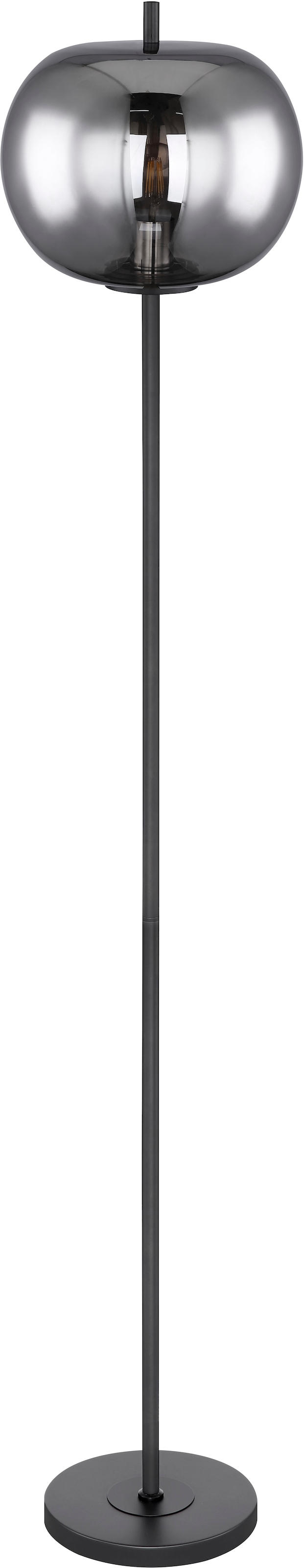 GLOBO LIGHTING Stehlampe »BLACKY« E27 1 Stk. Stehleuchte Schwarz, Glas, Fußtritt, E27