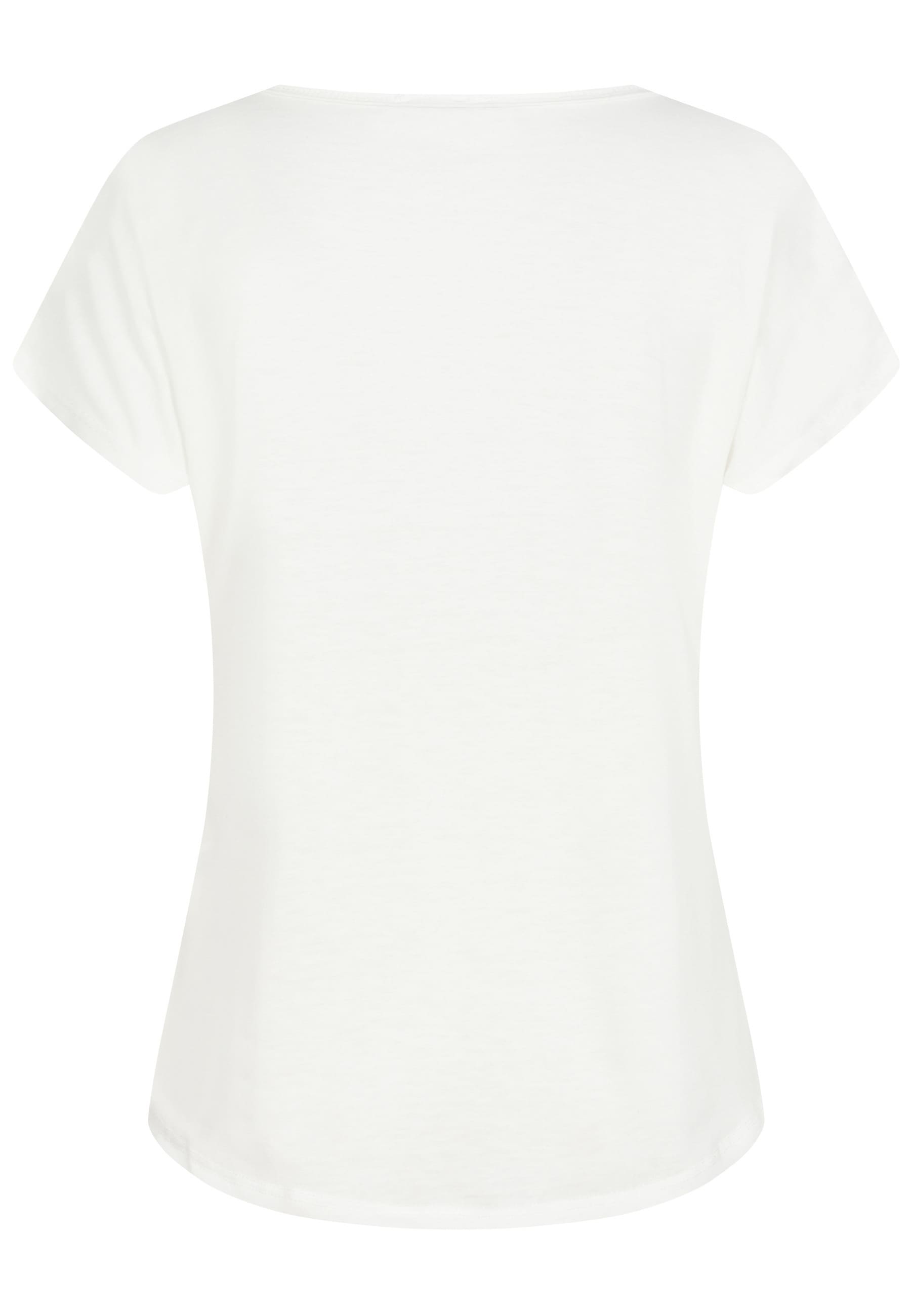 CLOUD 5IVE T-Shirt »CLOUD 5IVE Viskose T-Shirt mit Love-Blumen Print« 1 Stk.