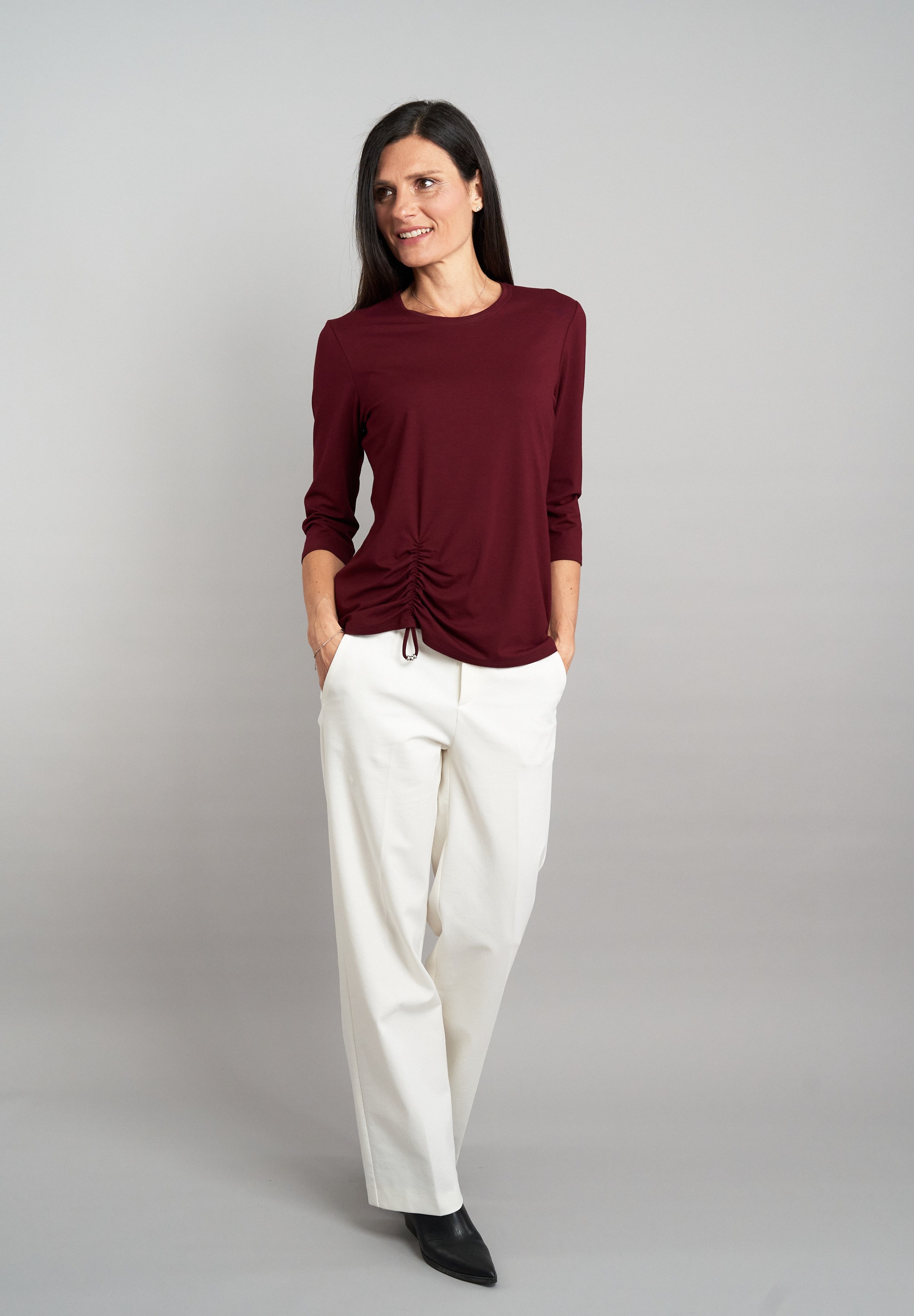 Seidel Moden 3/4-Arm-Shirt, mit Raff-Detail vorne - MADE IN GERMANY