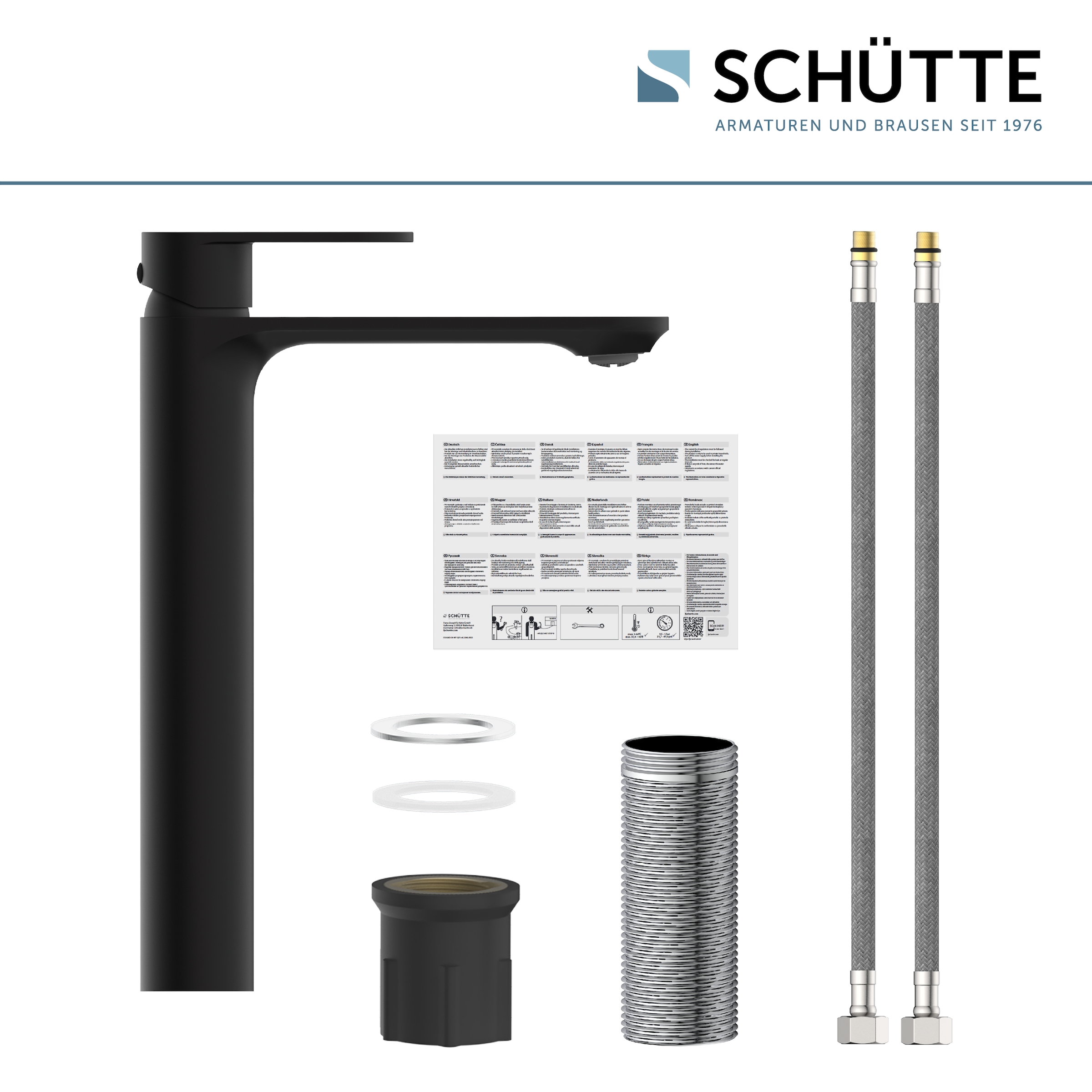 Schütte Waschtischarmatur »MONTANA« Hoher Auslauf Aufsatzwaschbecken Energiesparende Cold-Start-Funktion